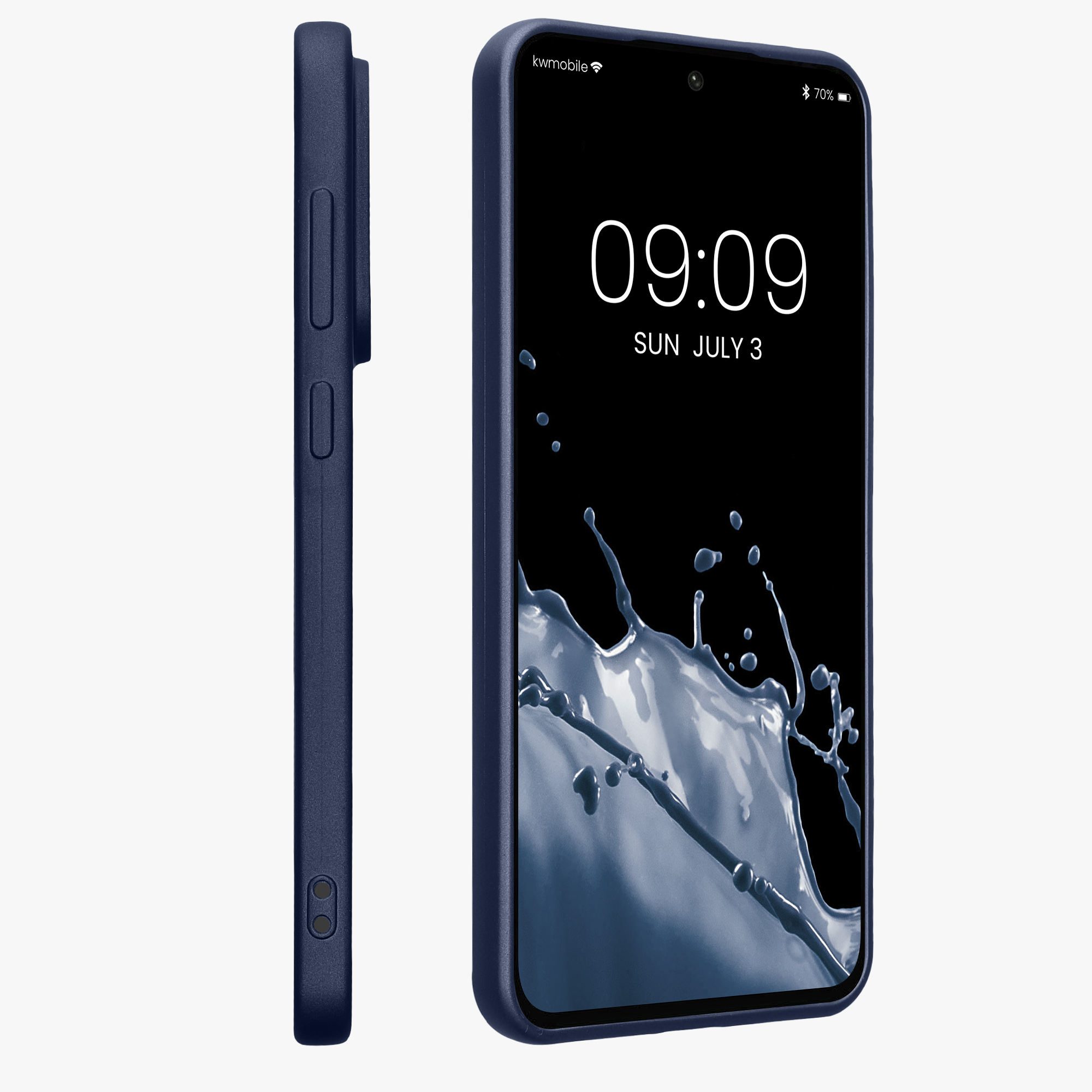 Metalický kryt na mobil Samsung Galaxy A36 5G kwmobile metalicky modrý