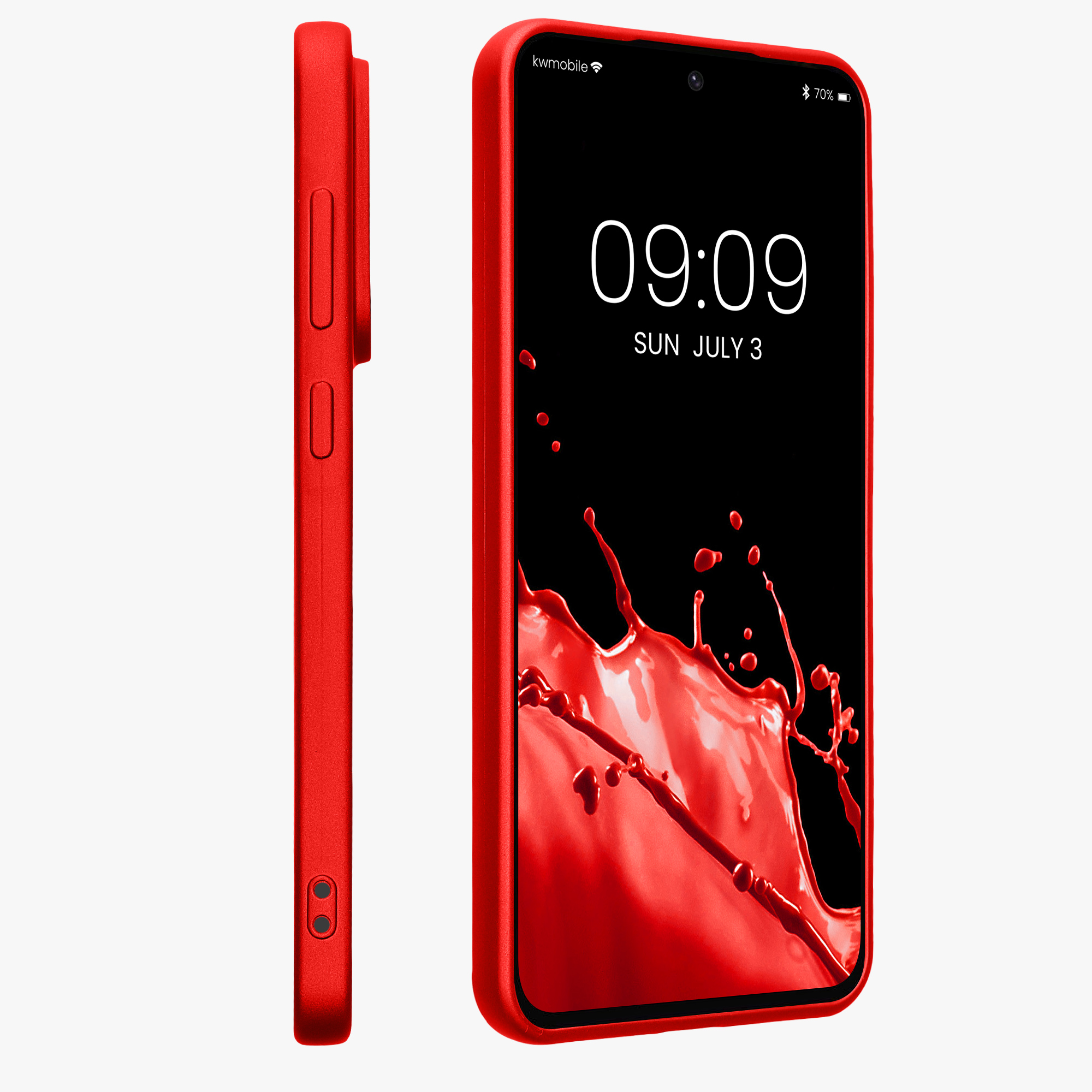 Metalický kryt na mobil Samsung Galaxy A36 5G kwmobile metalicky tmavě červený