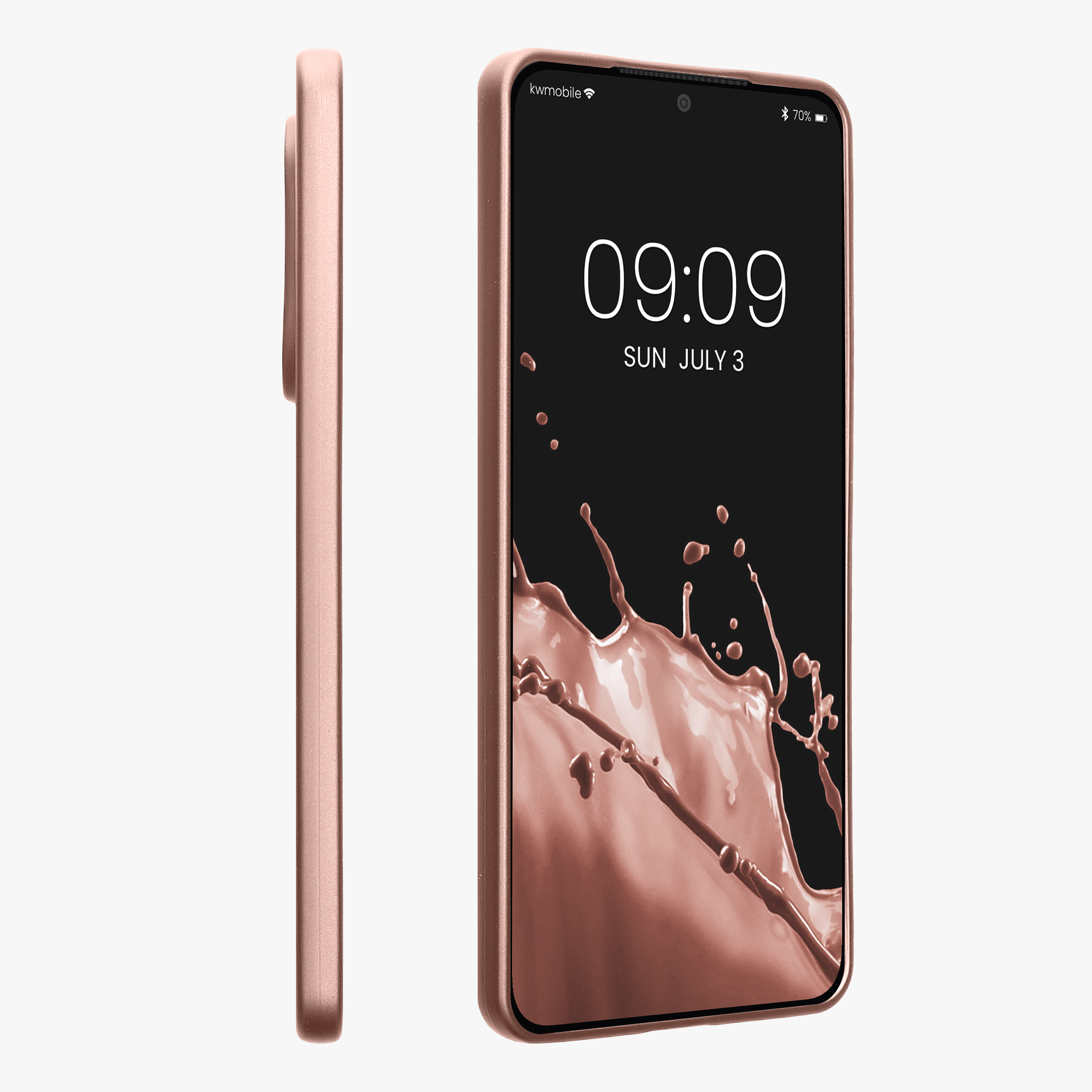 Kryt na mobil Samsung Galaxy S25 Edge kwmobile metalická růžově zlatá