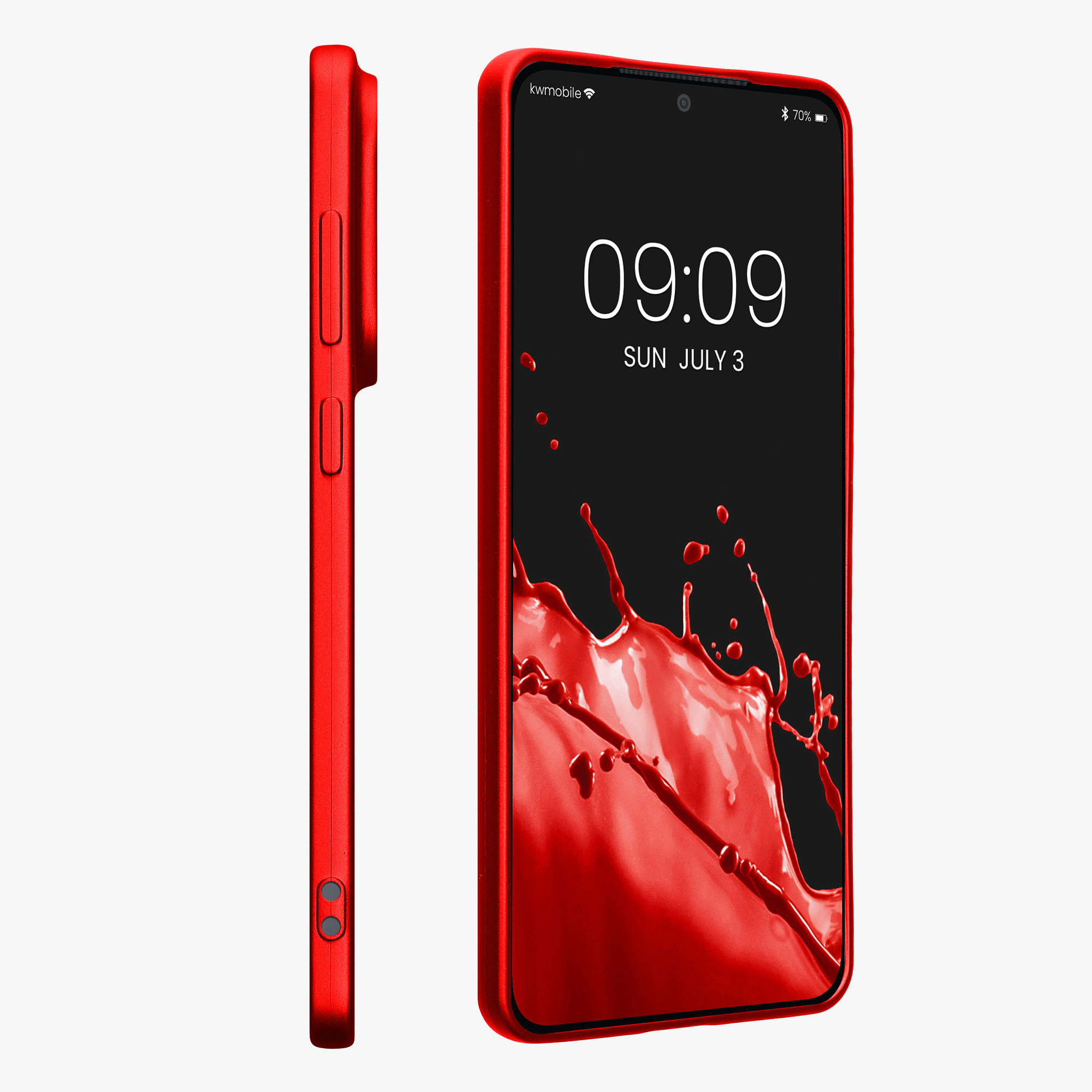 Kryt na mobil Samsung Galaxy S25 Edge kwmobile metalická tmavě červená