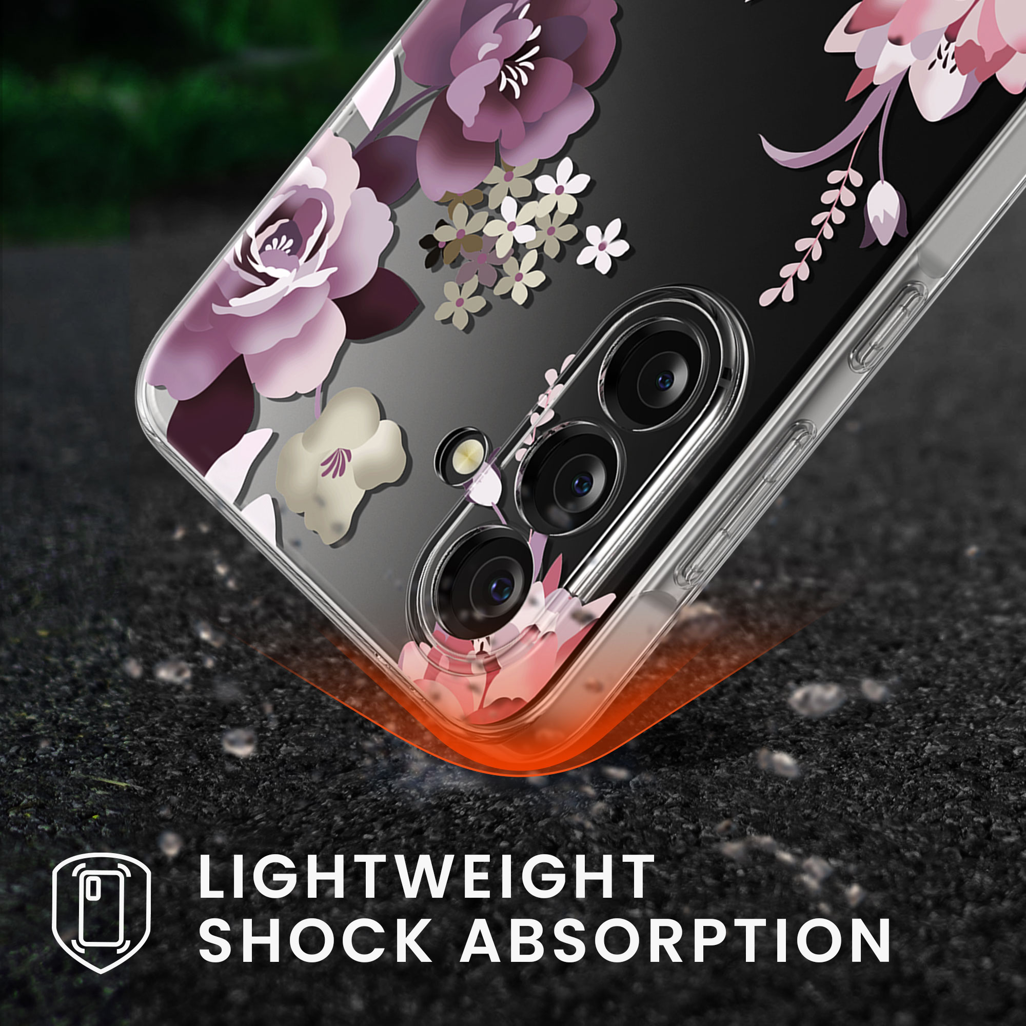 Průhledný kryt na mobil Samsung Galaxy A56 5G kwmobile motiv Flower Bouquets Flower Bouquets - pastelová fialová / transparentní