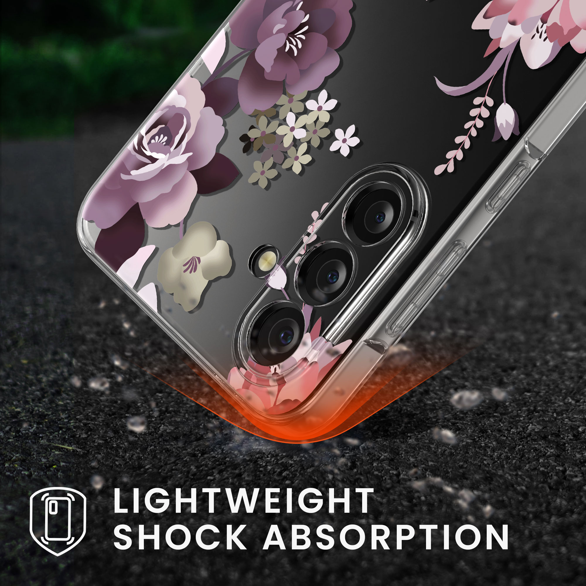 Průhledný kryt na mobil Samsung Galaxy A36 5G kwmobile motiv Flower Bouquets Flower Bouquets - pastelová fialová / transparentní