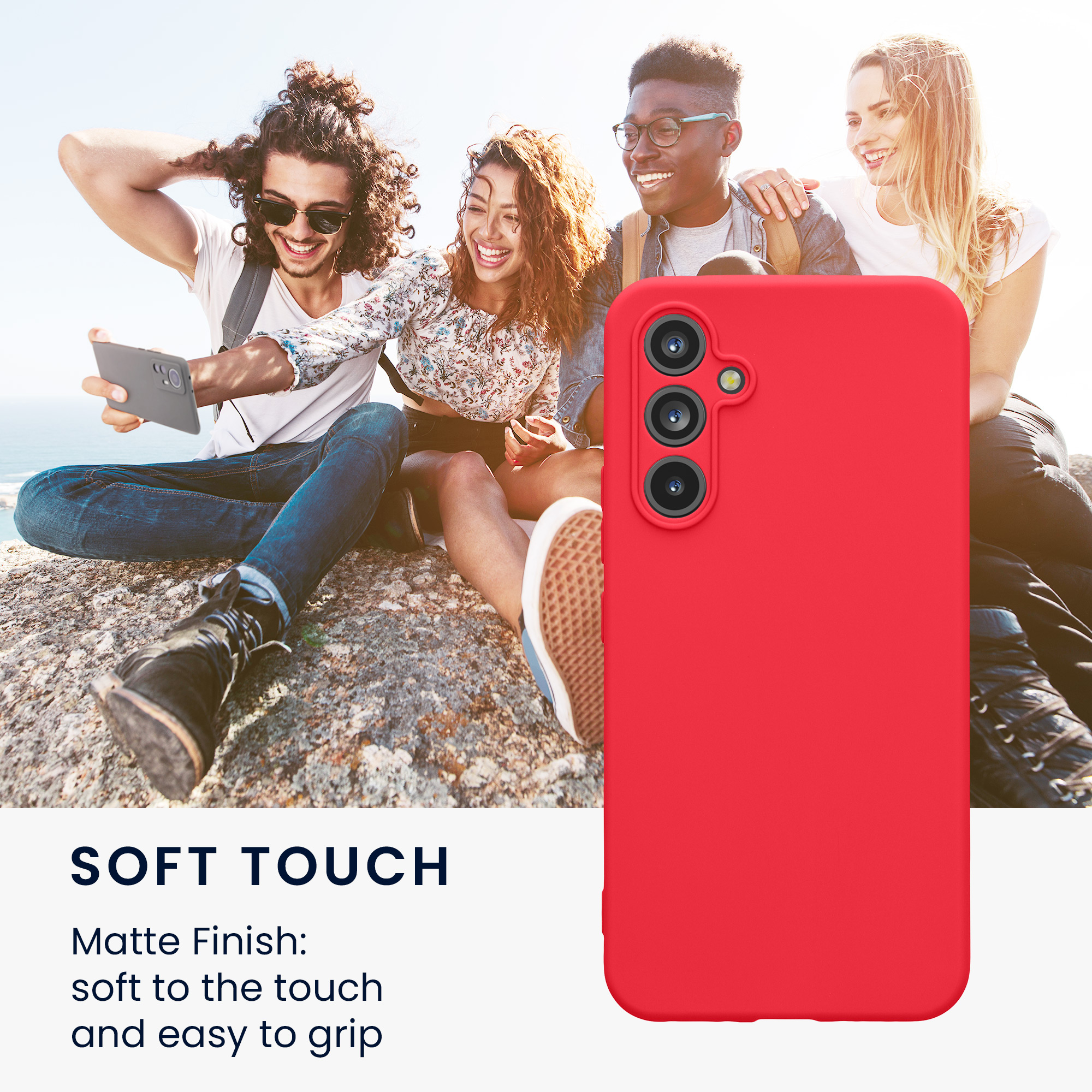 Kryt na mobil Samsung Galaxy A54 5G kwmobile slim matný TPU Neonová růžová