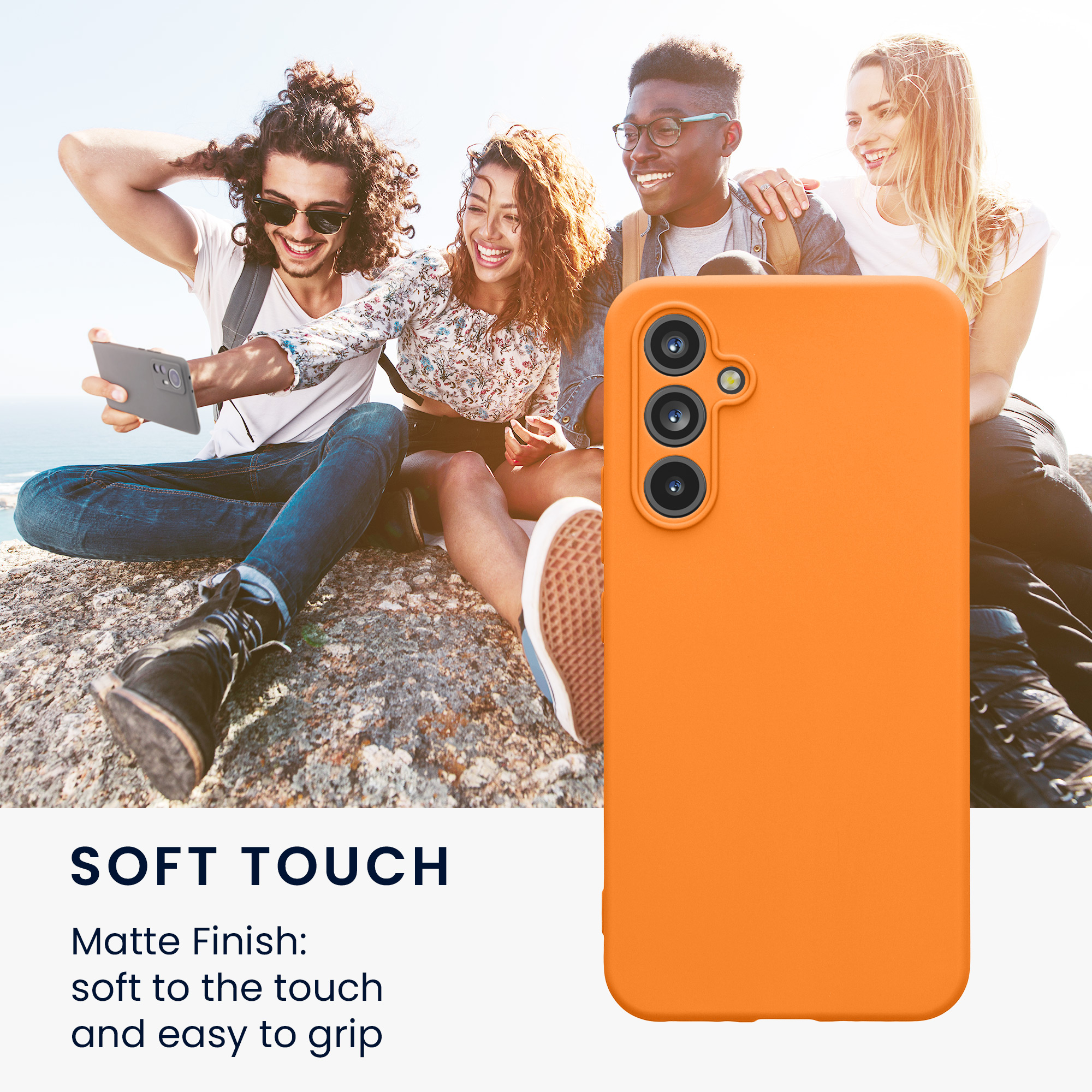 Kryt na mobil Samsung Galaxy A54 5G kwmobile slim matný TPU Ovocná oranžová