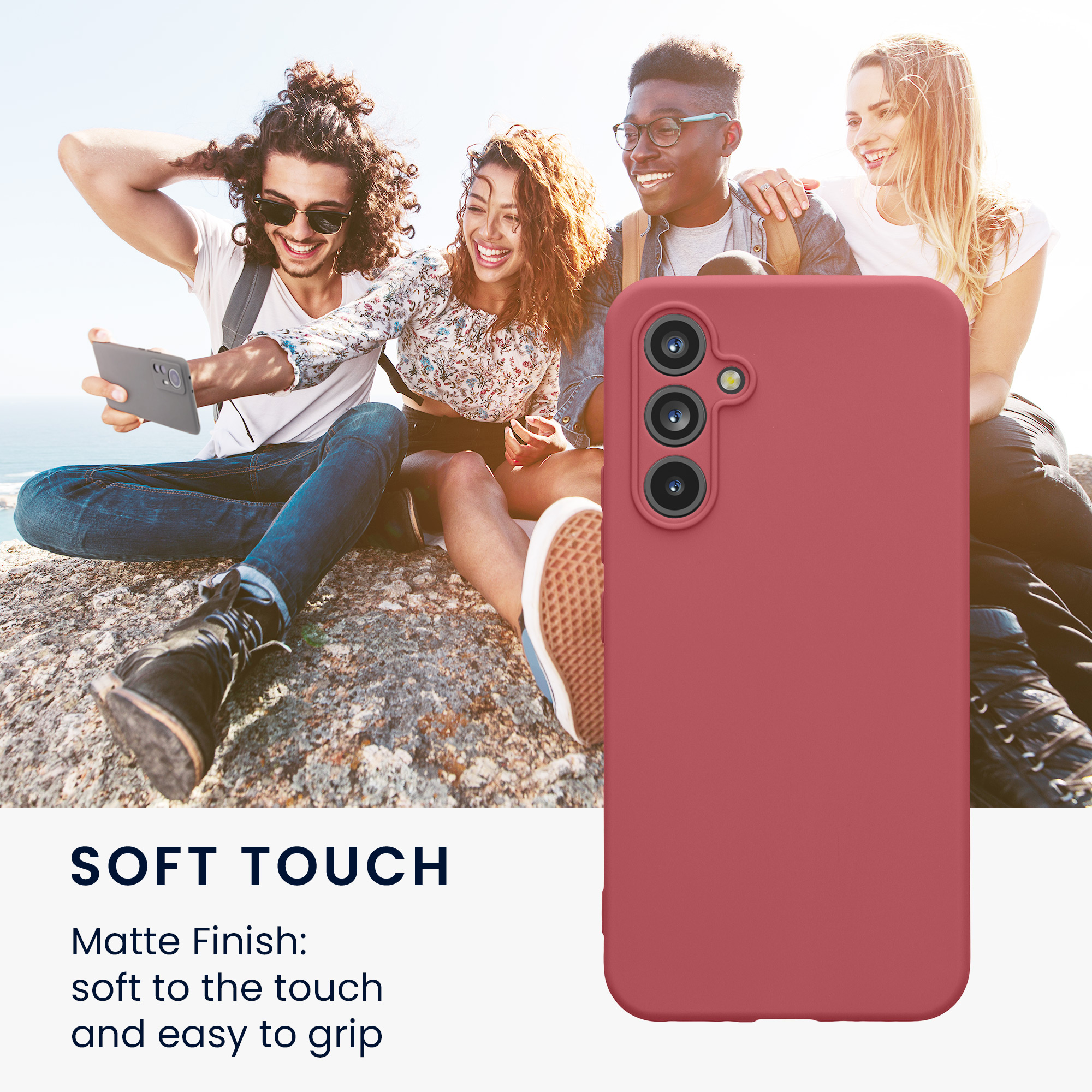 Kryt na mobil Samsung Galaxy A54 5G kwmobile slim matný TPU Tmavě růžová