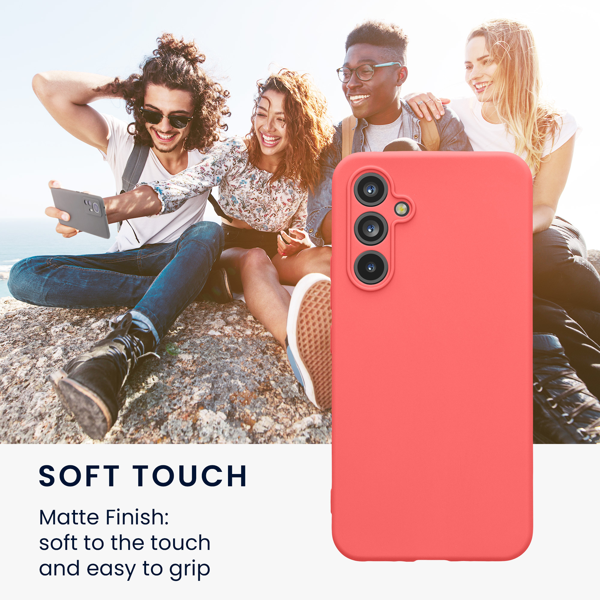 Pouzdro pro Samsung Galaxy A54 5G kwmobile tenké TPU - neonově korálová