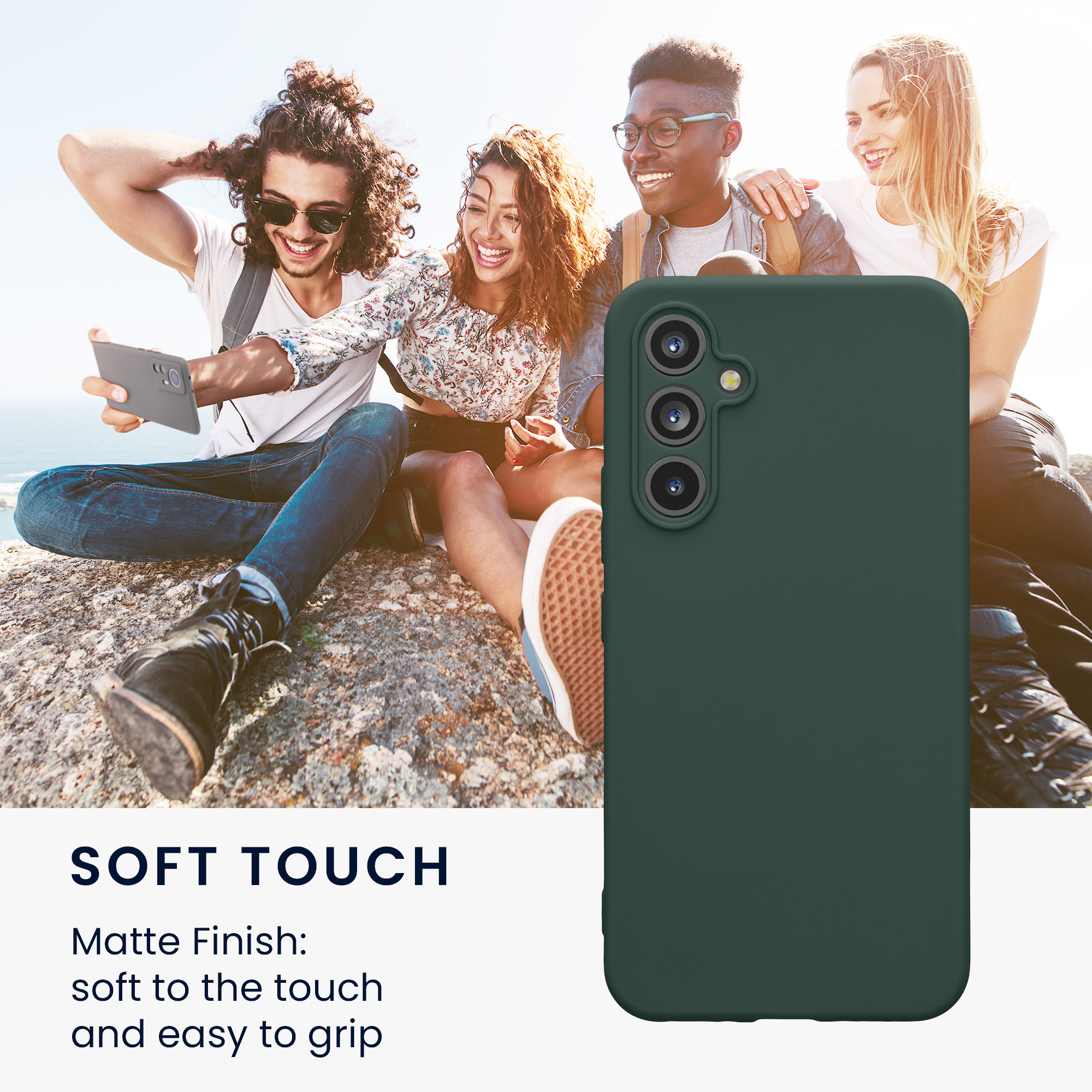 Tenký matný TPU kryt pro Samsung Galaxy A54 5G kwmobile ‑ mechově zelená