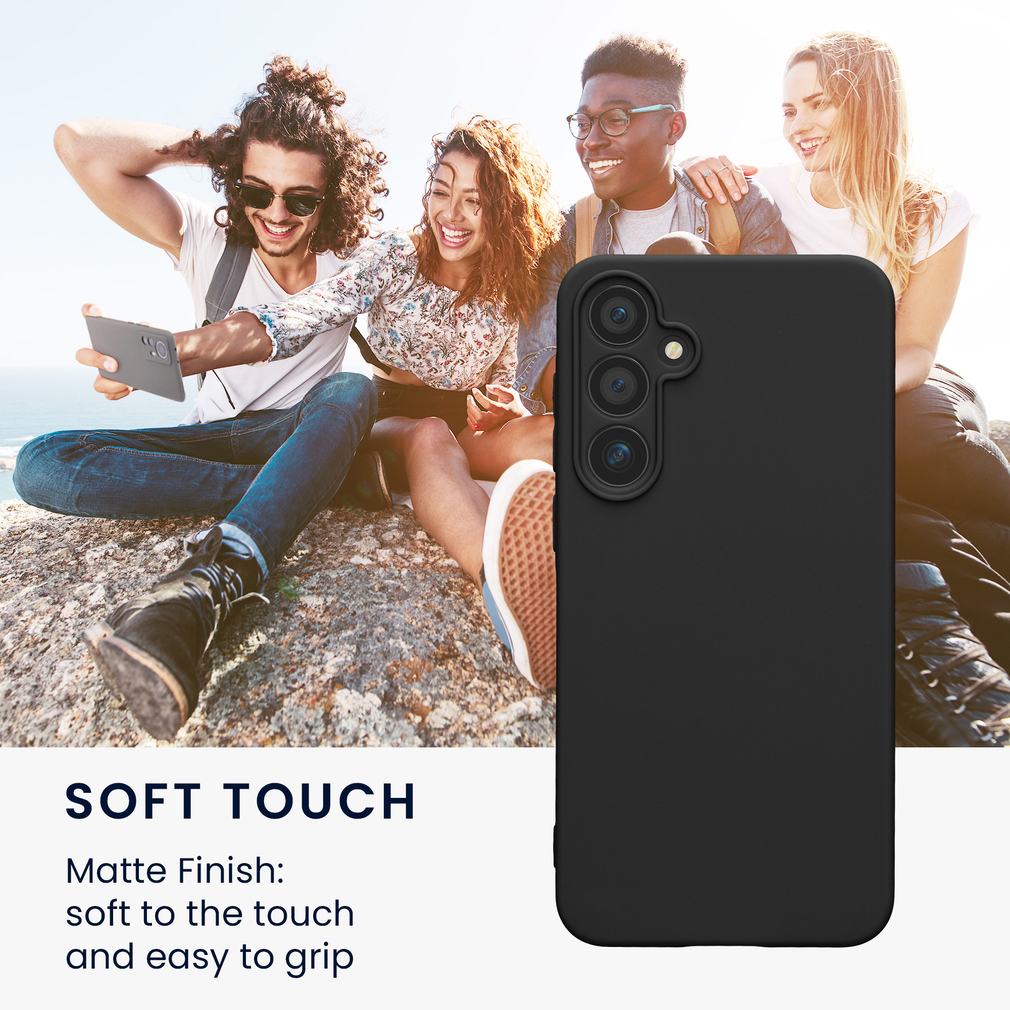 Kryt na mobil Samsung Galaxy A55 5G kwmobile slim matný TPU Černá