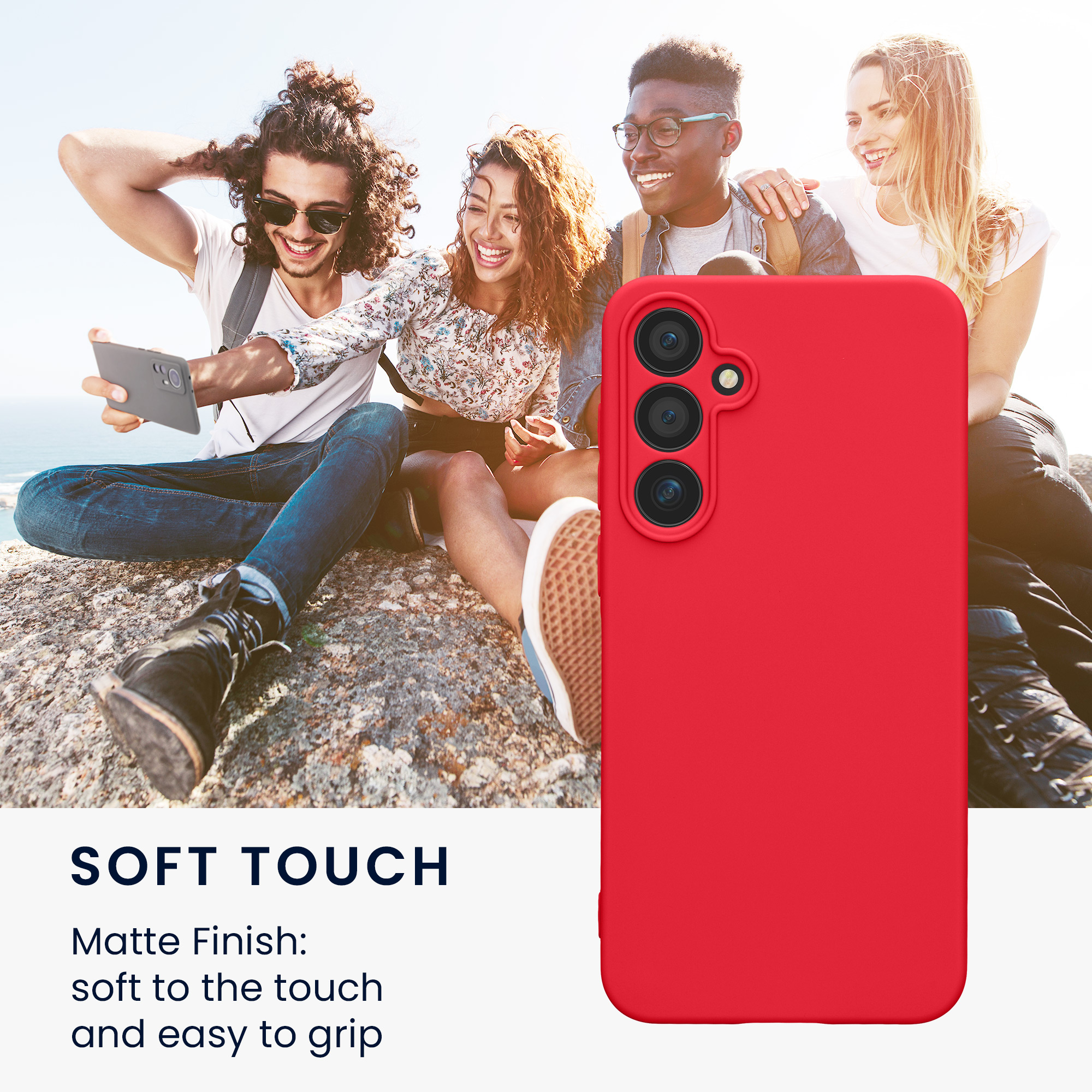 Kryt na mobil Samsung Galaxy A55 5G kwmobile slim matný TPU Neonová růžová
