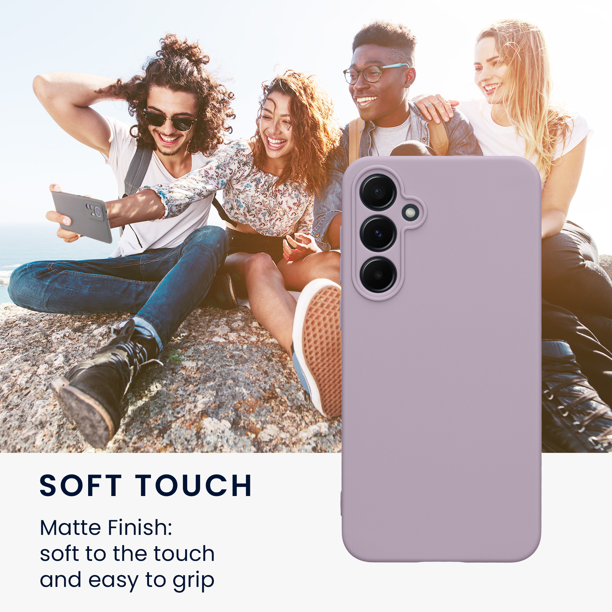 Kryt na mobil Samsung Galaxy A55 5G kwmobile slim matný TPU Levandulová