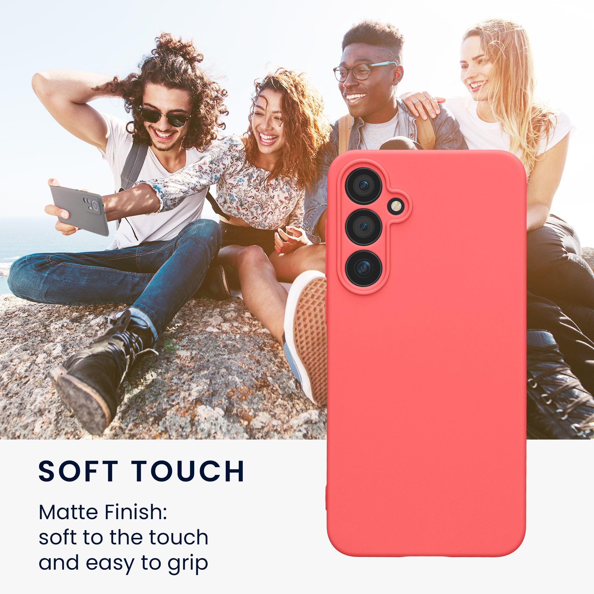 Pouzdro pro Samsung Galaxy A55 5G kwmobile tenké TPU - neonově korálová