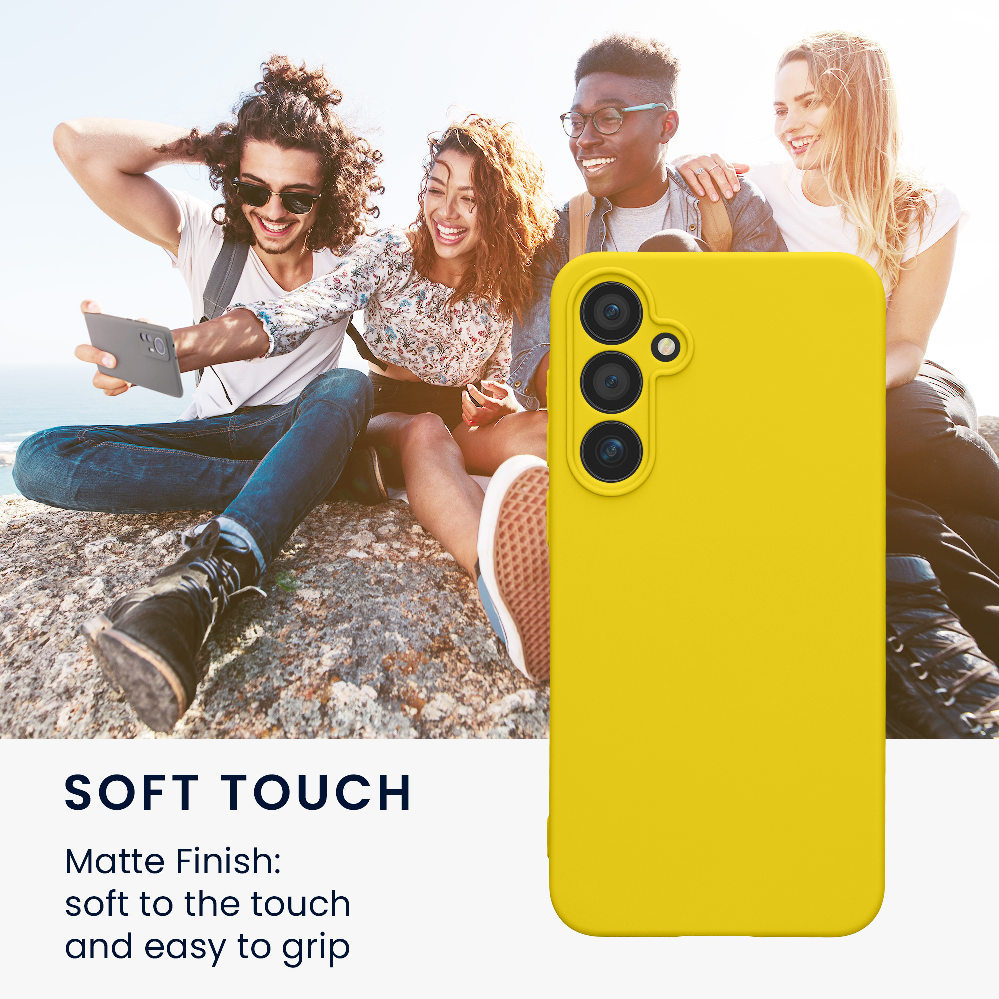 Pouzdro pro Samsung Galaxy A55 5G kwmobile tenké TPU - zářivě žlutá
