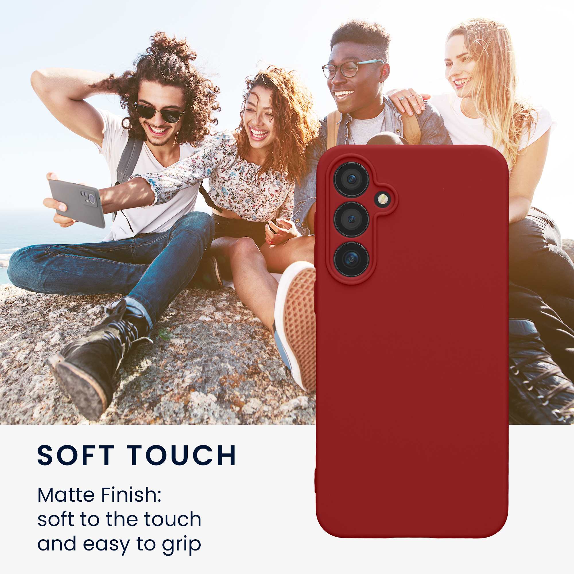 Pouzdro pro Samsung Galaxy A55 5G kwmobile tenké TPU - rebarborová červená