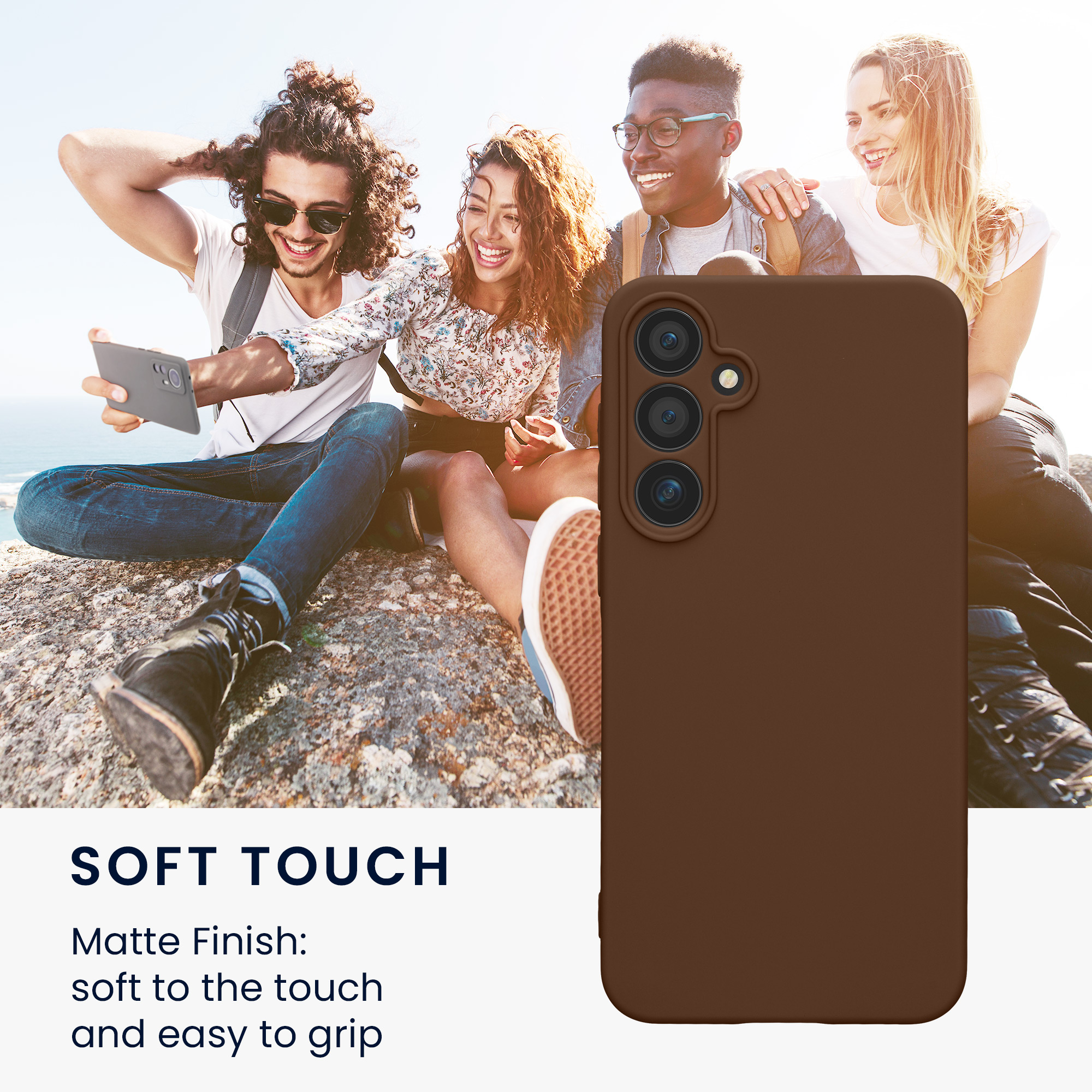 Pouzdro pro Samsung Galaxy A55 5G kwmobile tenké TPU - čokoládová