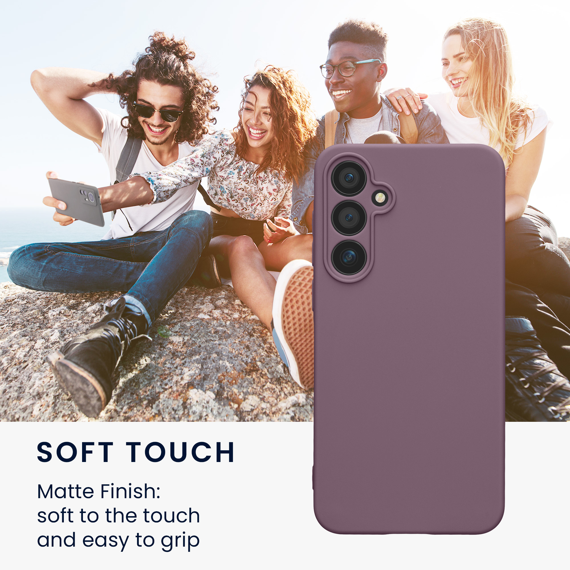 Kryt na mobil Samsung Galaxy A55 5G, tenký - kwmobile, světle fialová (Pale Iris)
