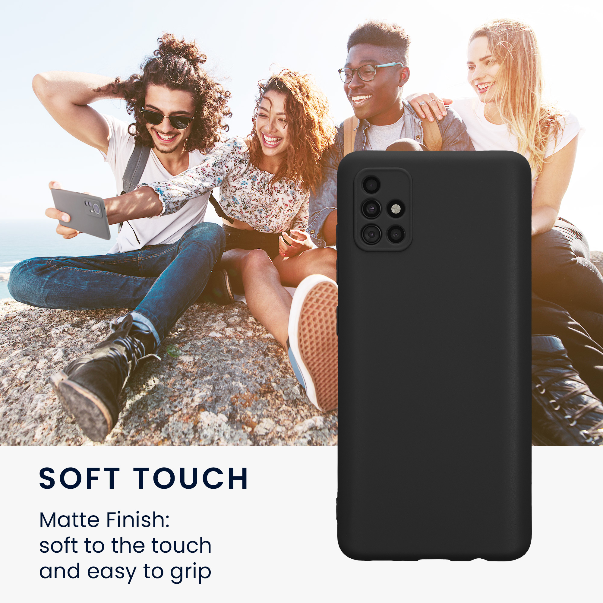Kryt na mobil Samsung Galaxy A51 kwmobile slim matný TPU Černá