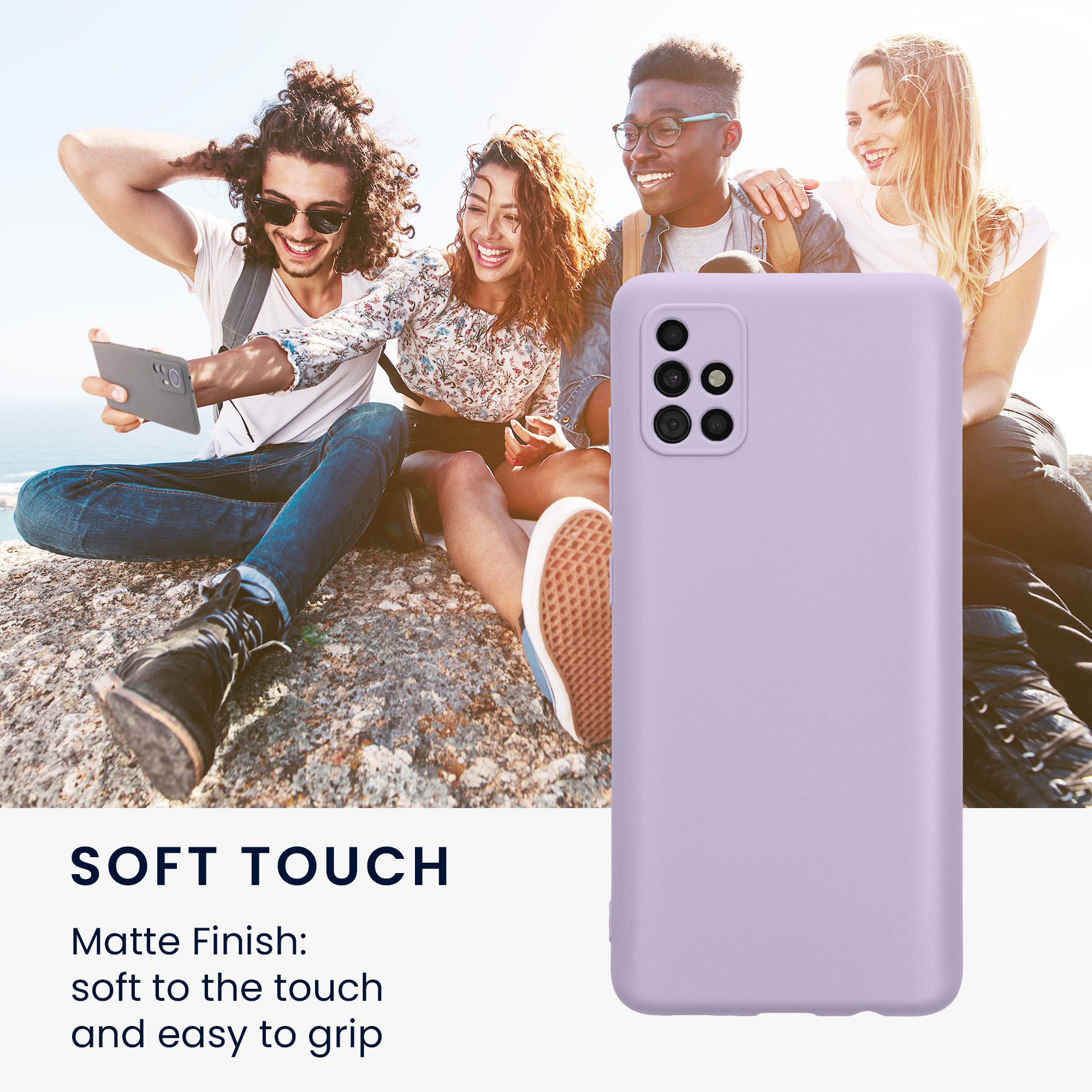 Kryt na mobil Samsung Galaxy A51 kwmobile slim matný TPU Levandulová