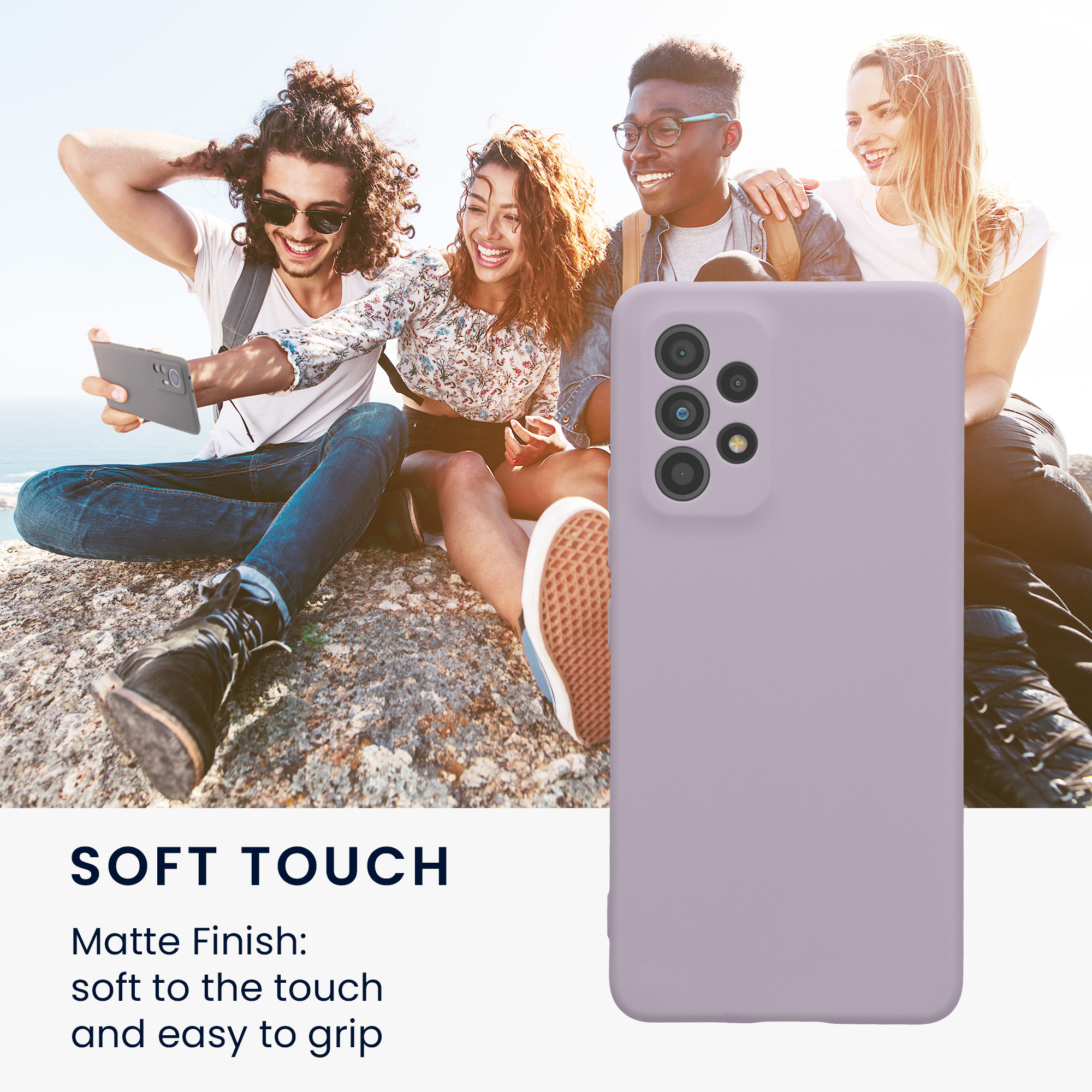 Kryt na mobil Samsung Galaxy A53 5G kwmobile slim matný TPU Levandulová