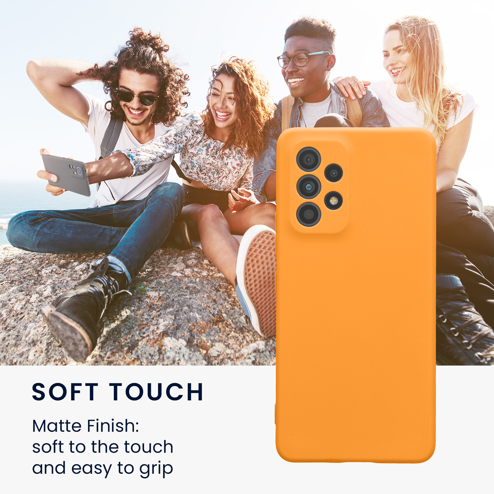 Kryt na mobil Samsung Galaxy A53 5G kwmobile slim matný TPU Ovocná oranžová