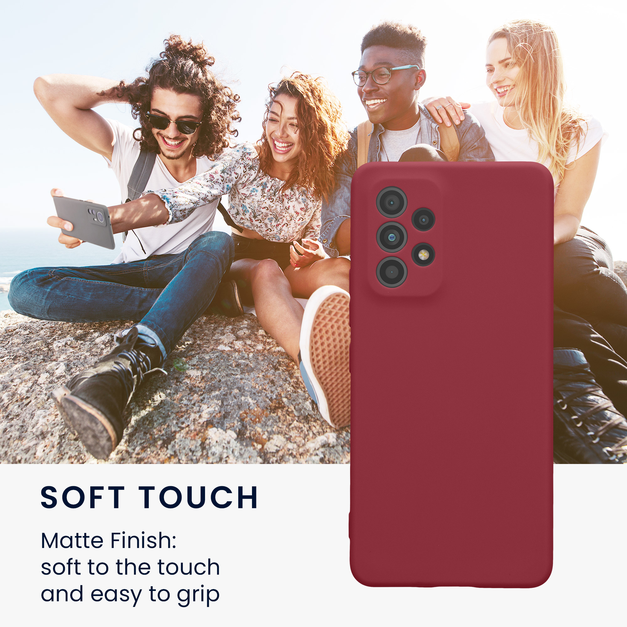 Kryt na mobil Samsung Galaxy A53 5G kwmobile slim matný TPU Bordeaux fialová