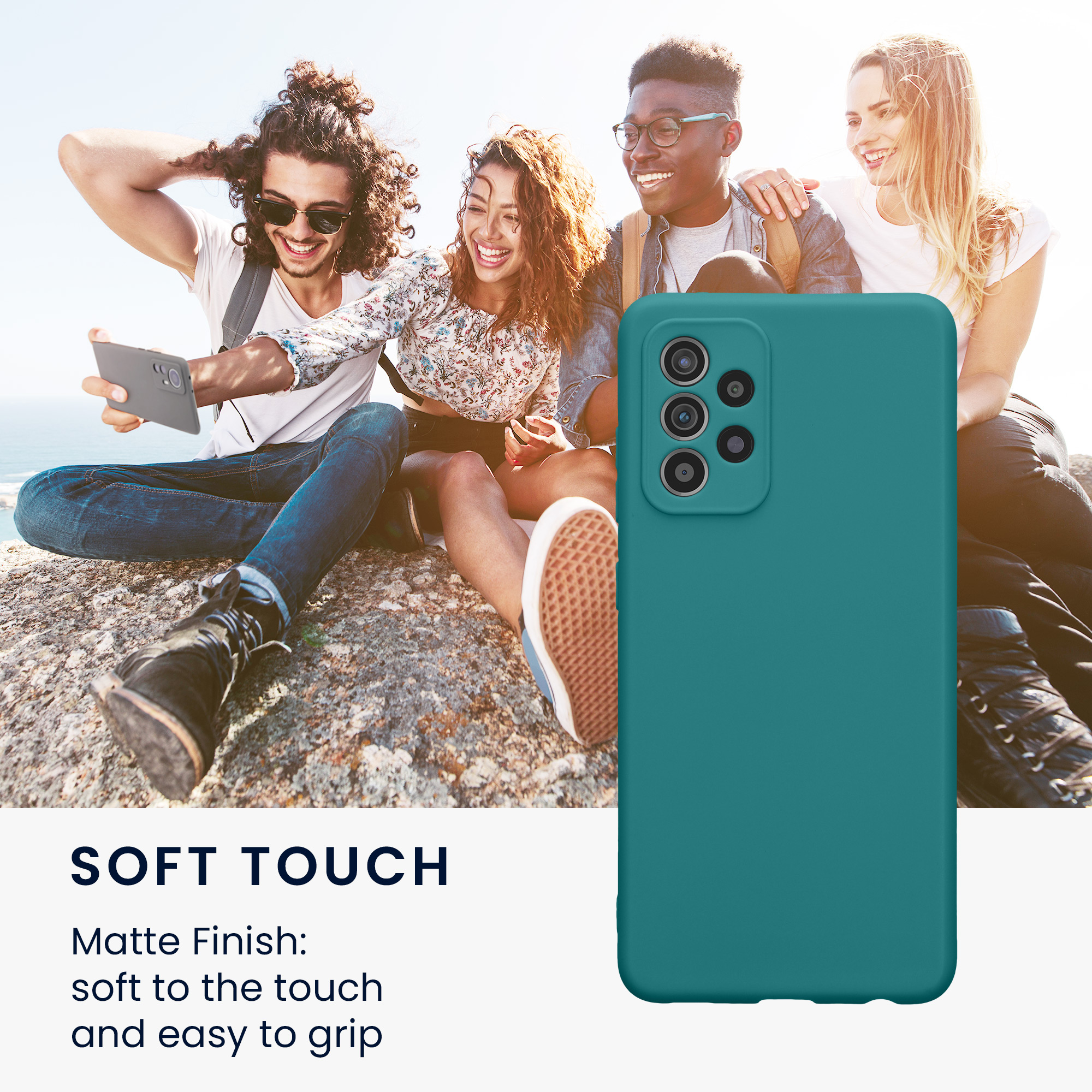 Kryt na mobil Samsung Galaxy A52 / A52 5G / A52s 5G kwmobile slim matný TPU Matná petrolejová