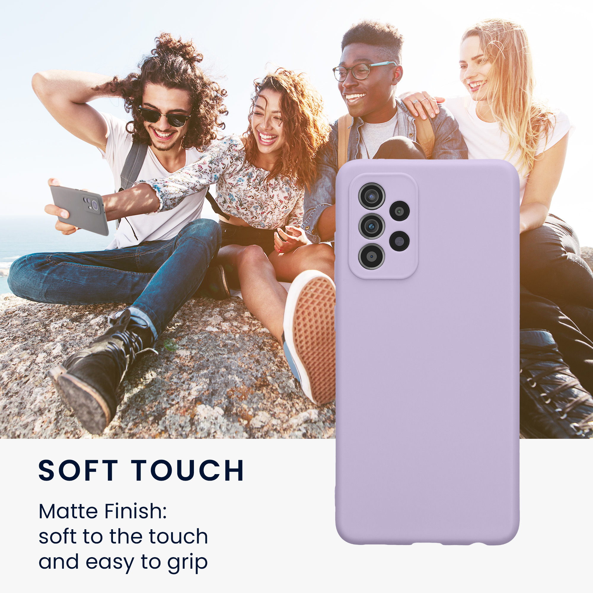 Kryt na mobil Samsung Galaxy A52 / A52 5G / A52s 5G kwmobile slim matný TPU Levandulová