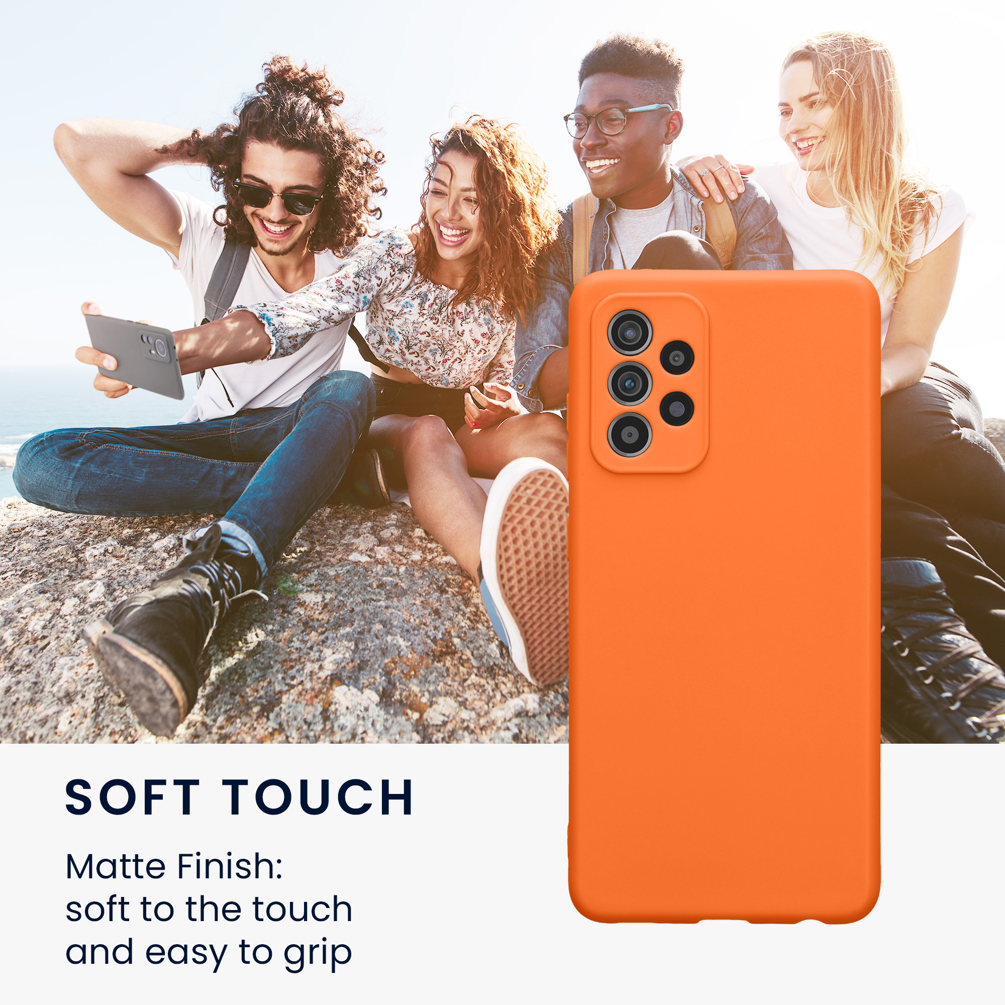 Pouzdro pro Samsung Galaxy A52 / A52 5G / A52s 5G kwmobile tenké TPU - ovocná oranžová
