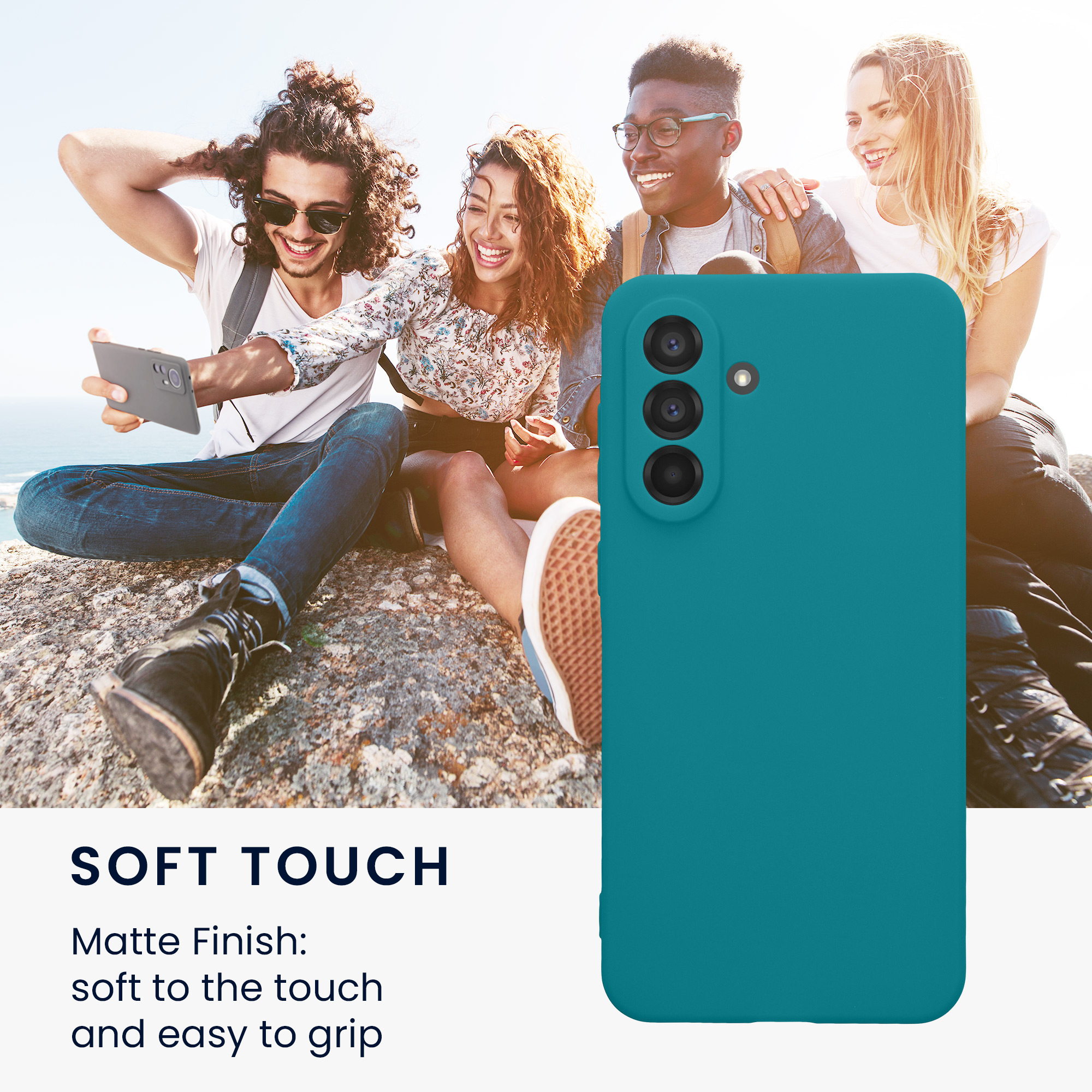 Kryt na mobil Samsung Galaxy A56 5G kwmobile slim matný TPU Matná petrolejová