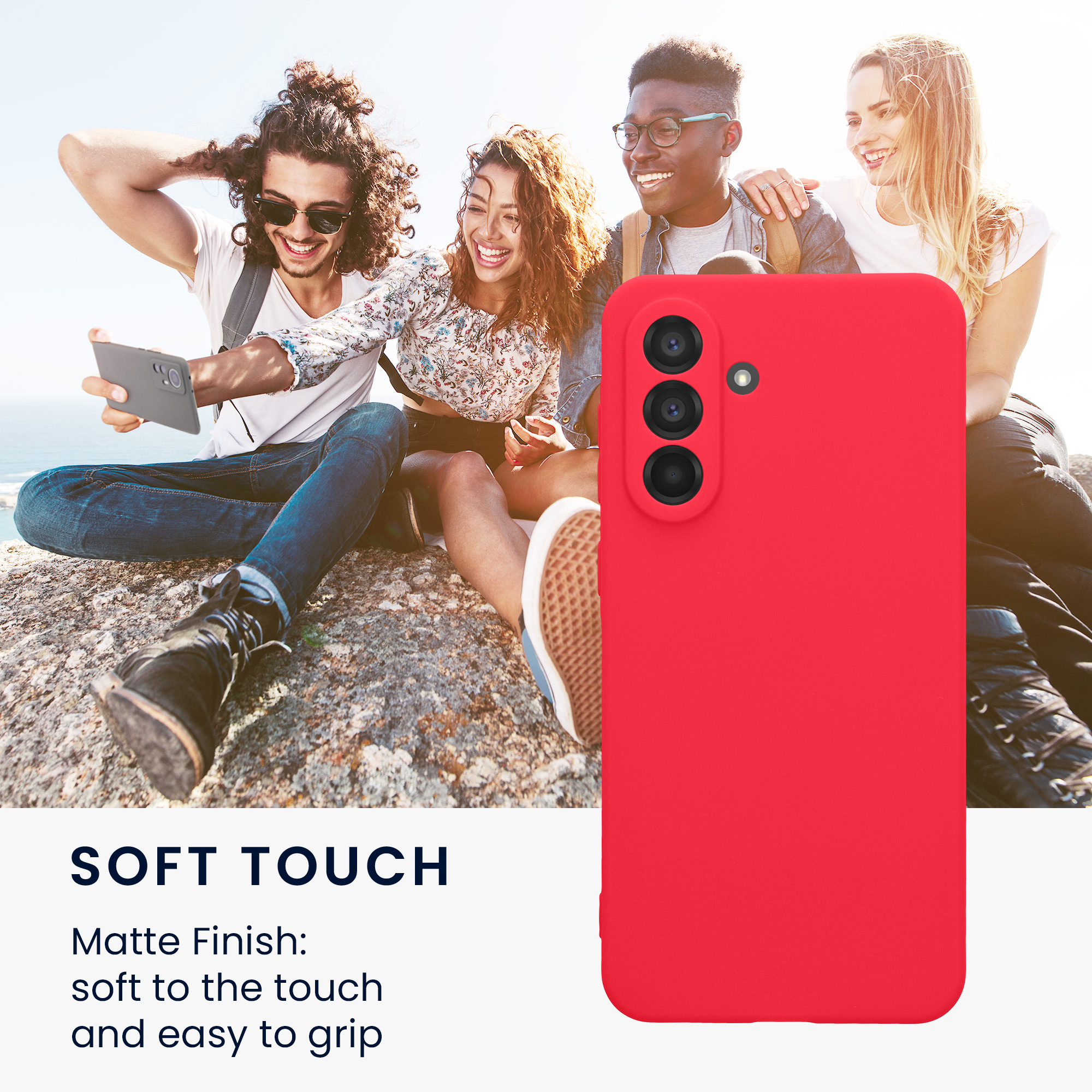 Kryt na mobil Samsung Galaxy A56 5G kwmobile slim matný TPU Neonová růžová