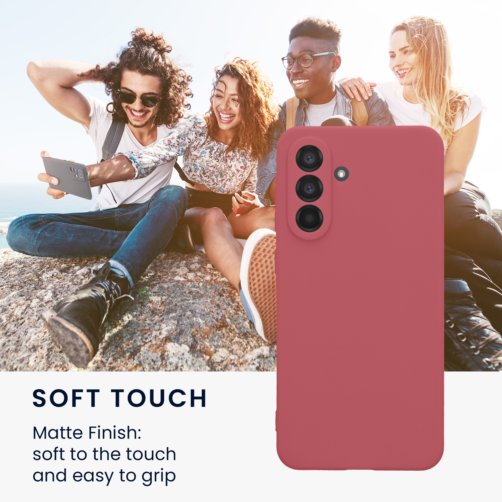 Kryt na mobil Samsung Galaxy A56 5G kwmobile slim matný TPU Tmavě růžová