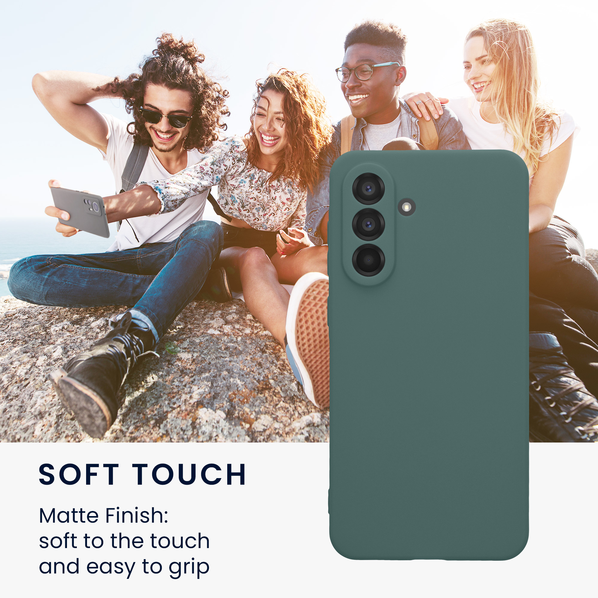 Kryt na mobil Samsung Galaxy A56 5G kwmobile slim matný TPU Modro-zelená