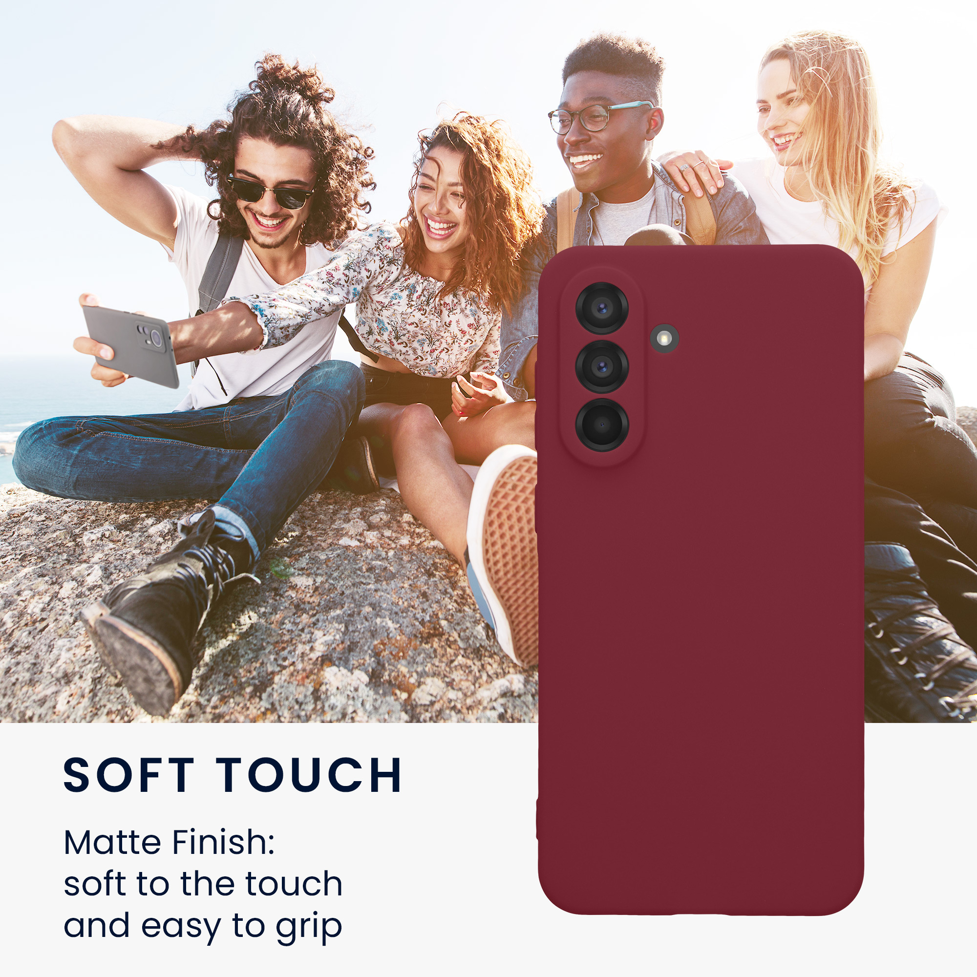 Kryt na mobil Samsung Galaxy A56 5G kwmobile slim matný TPU Bordeaux fialová