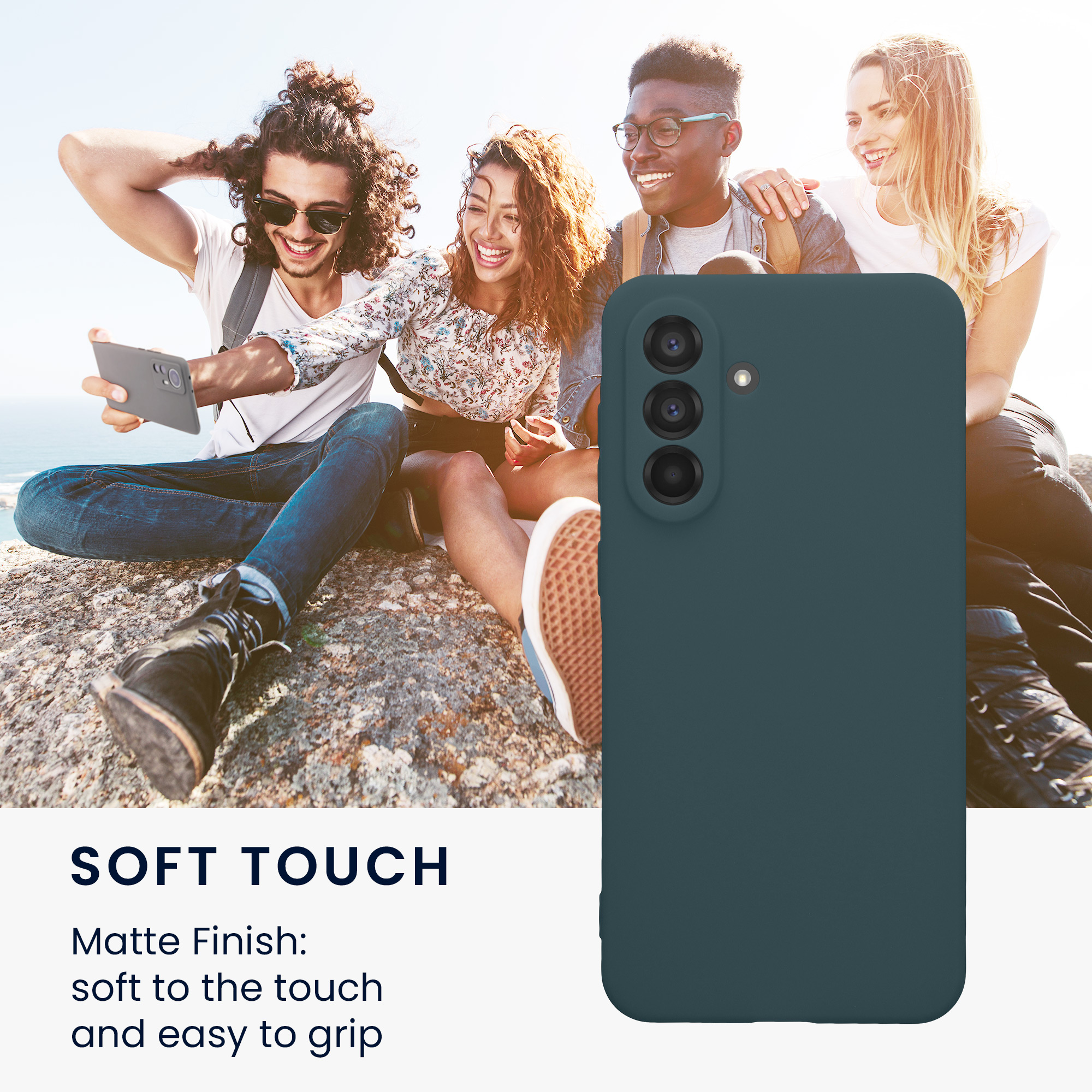 Kryt na mobil Samsung Galaxy A56 5G kwmobile slim matný TPU Tmavě břidlicová