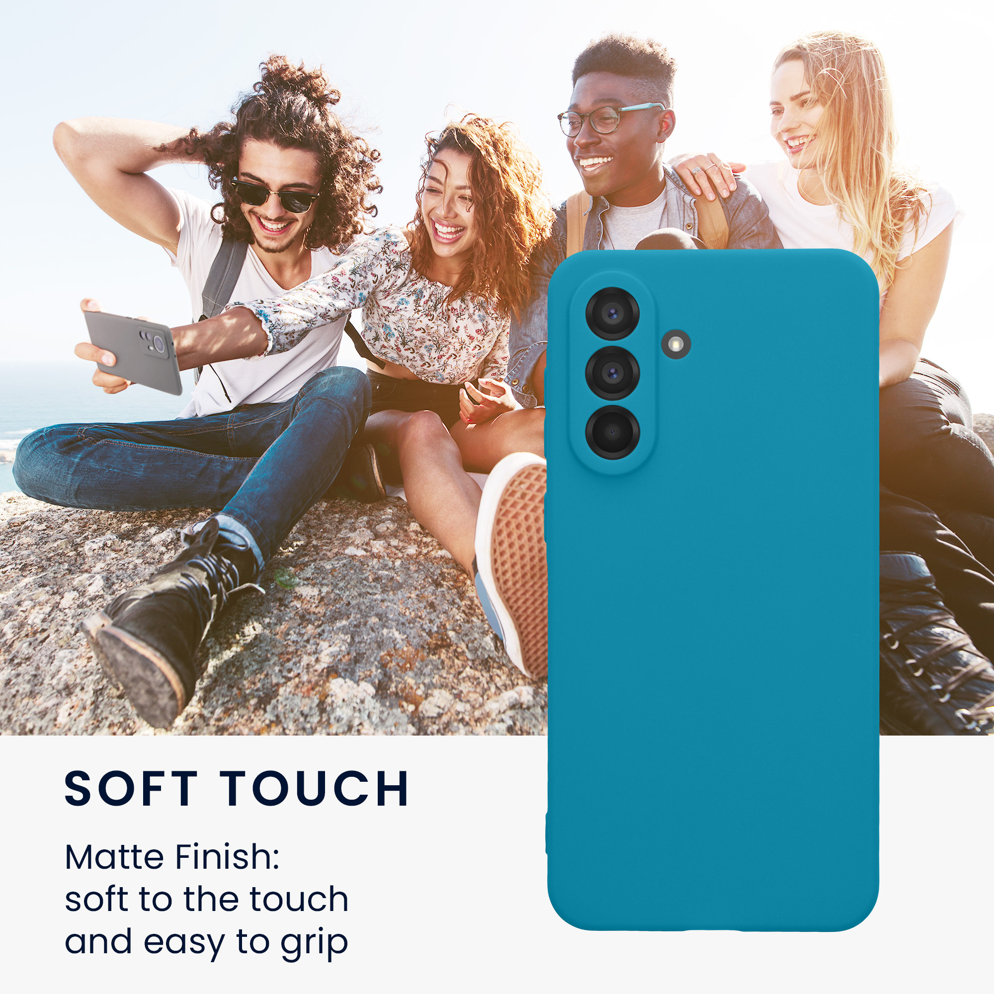 Kryt na mobil Samsung Galaxy A56 5G kwmobile slim matný TPU Karibská modrá