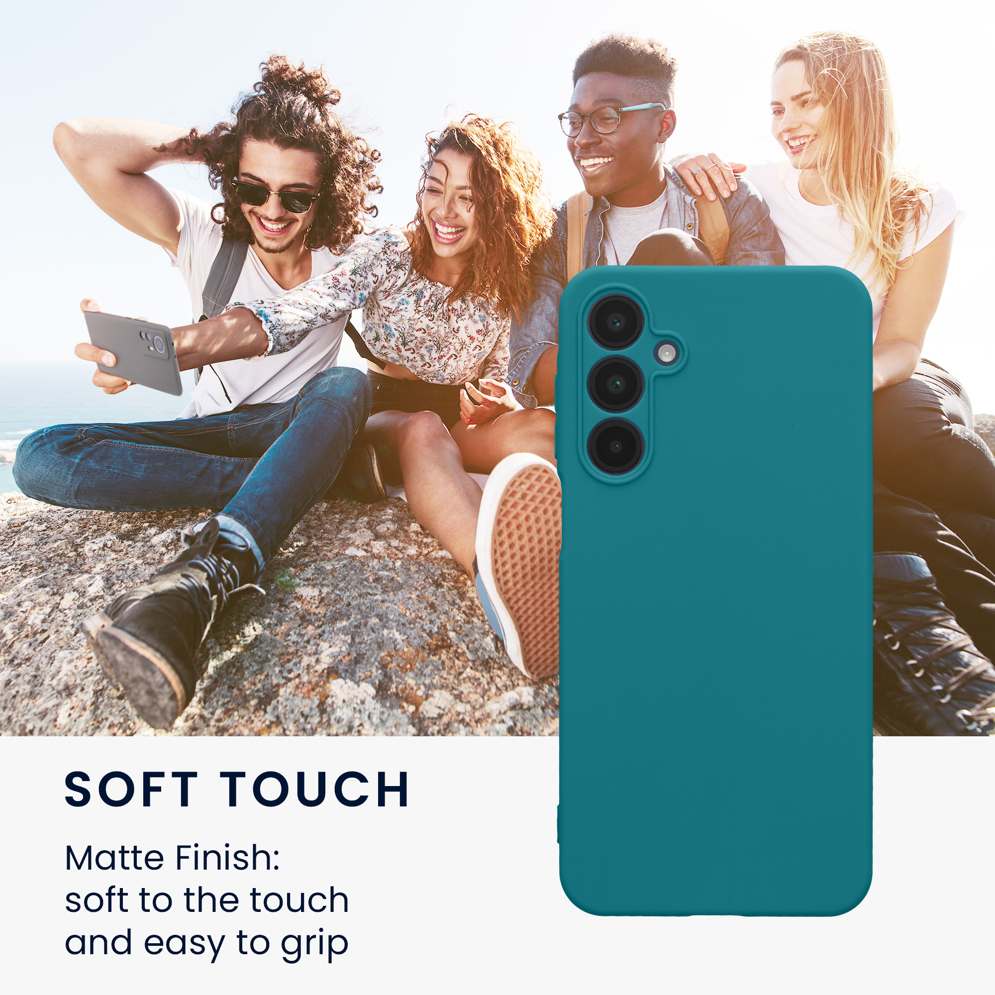 Kryt na mobil Samsung Galaxy A16 5G kwmobile slim matný TPU Matná petrolejová
