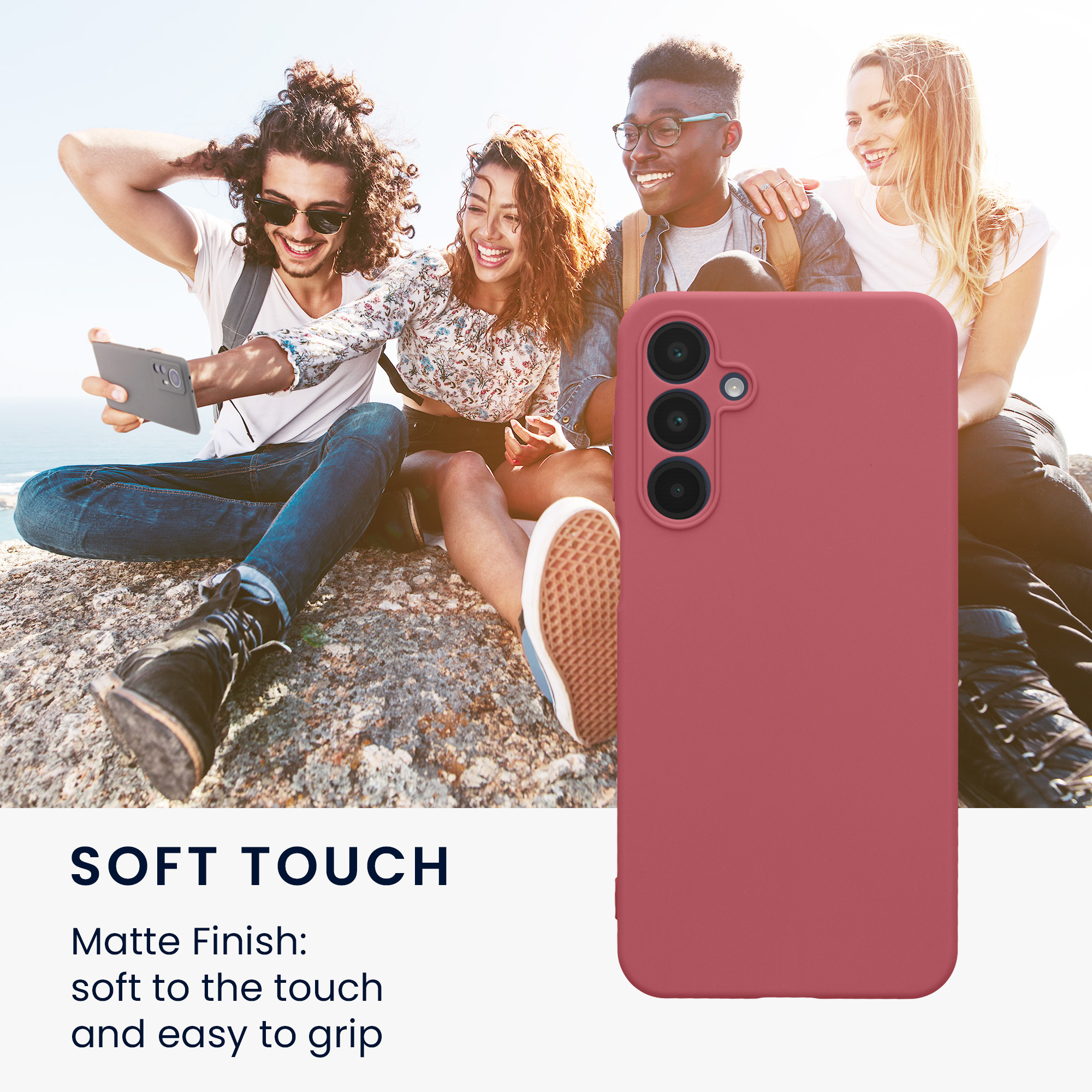 Matný kryt na mobil Samsung Galaxy A16 5G kwmobile tmavě růžový