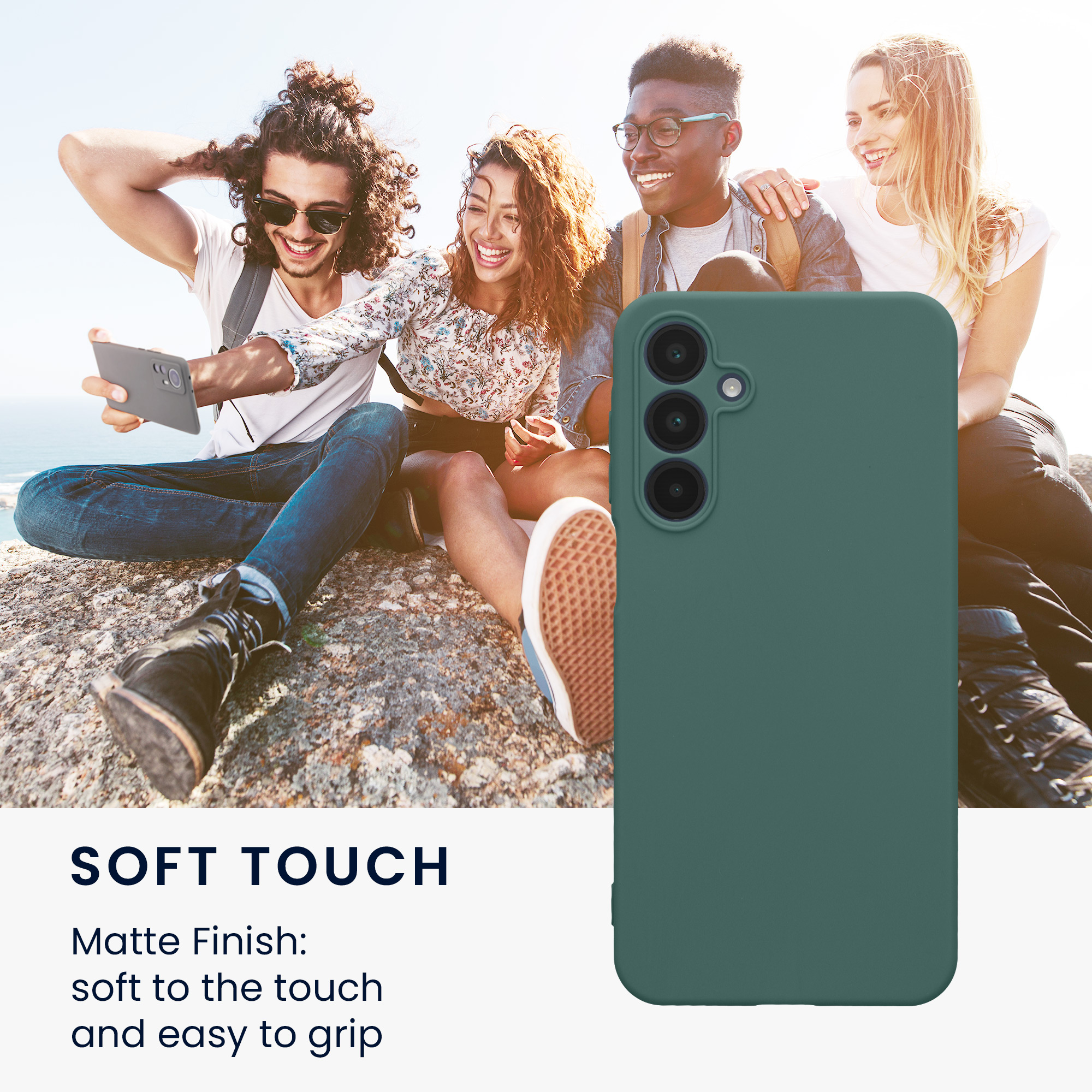 Kryt na mobil Samsung Galaxy A16 5G kwmobile slim matný TPU Modro-zelená