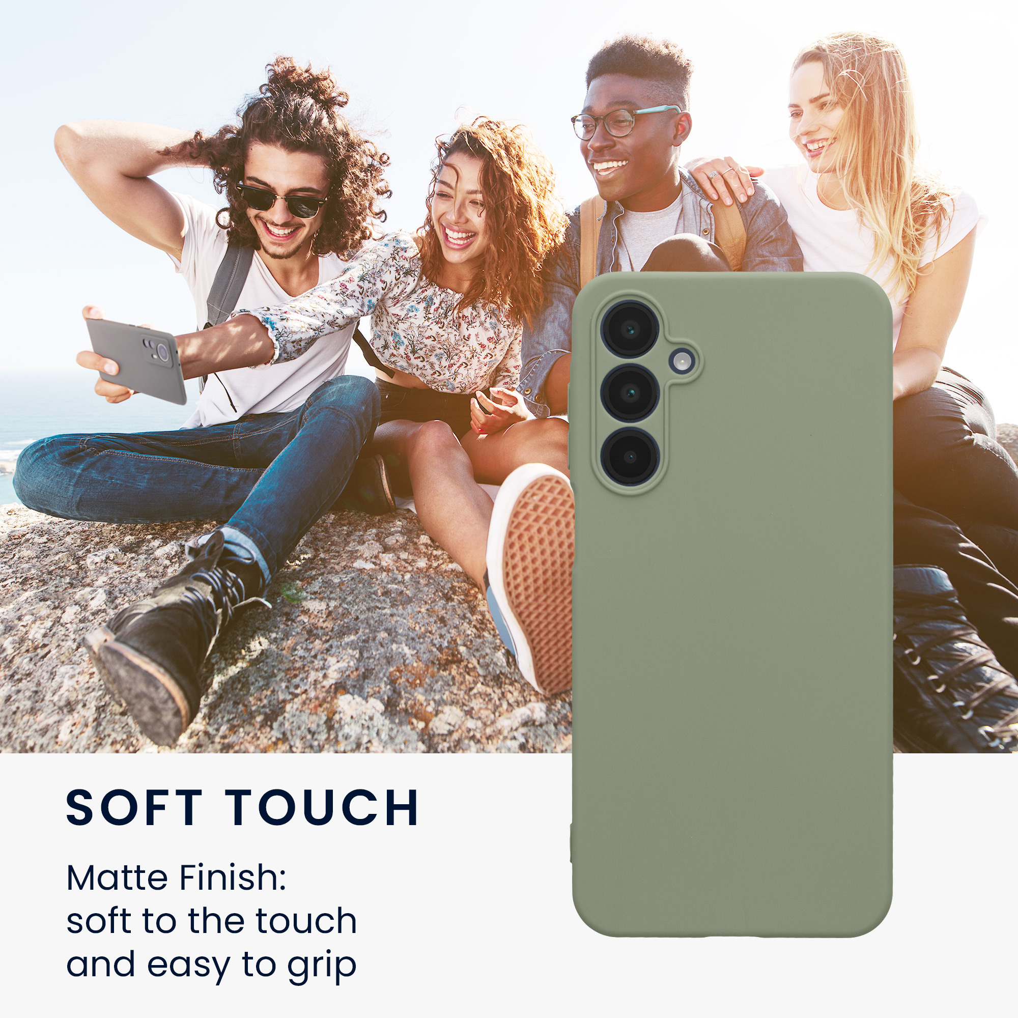 Kryt na mobil Samsung Galaxy A16 5G kwmobile slim matný TPU Šedo-zelená