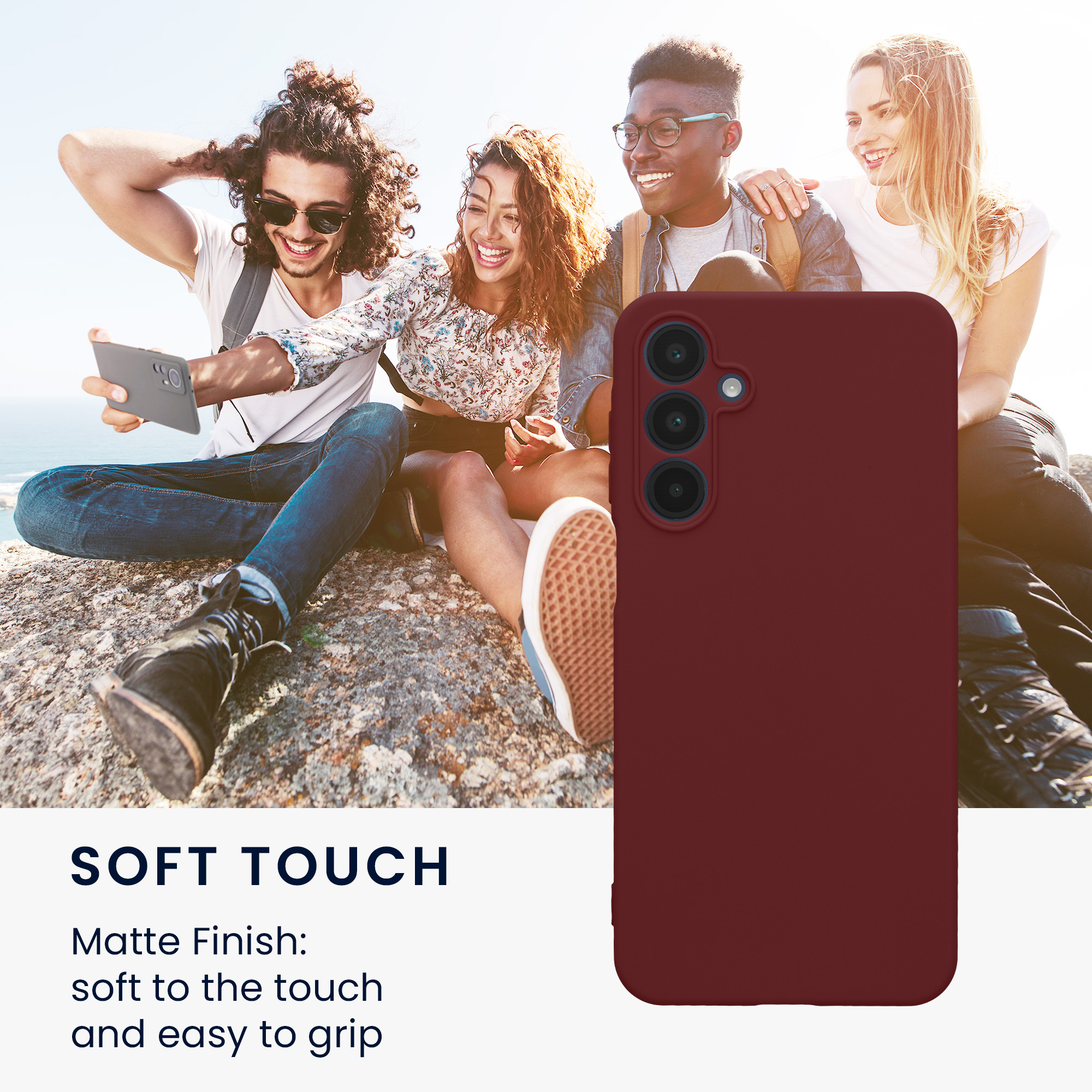 Kryt na mobil Samsung Galaxy A16 5G kwmobile slim matný TPU Bordeaux fialová