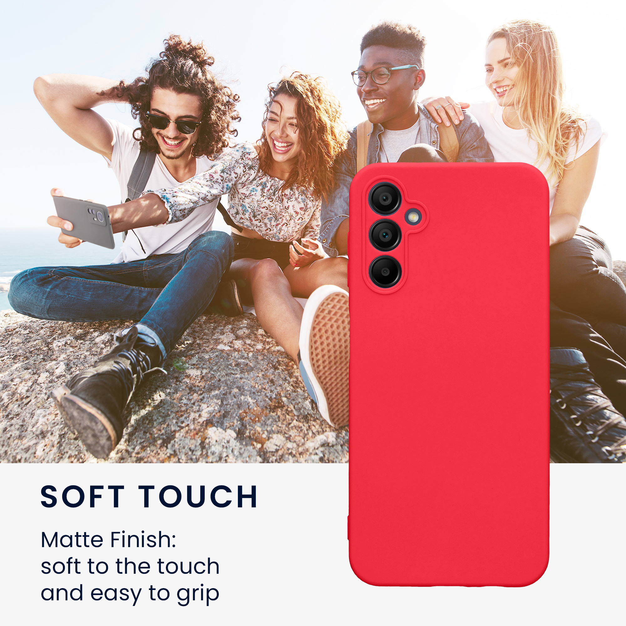 Kryt na mobil Samsung Galaxy A14 5G kwmobile slim matný TPU Neonová růžová