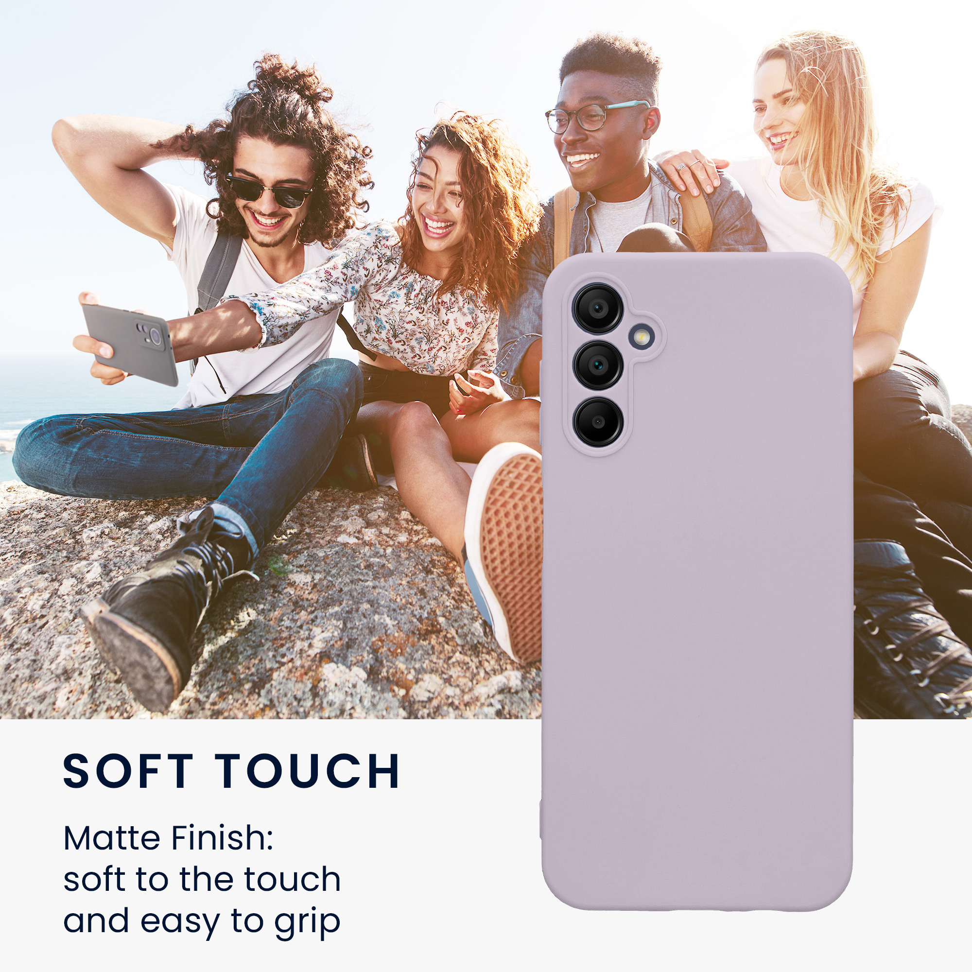 Kryt na mobil Samsung Galaxy A14 5G kwmobile slim matný TPU Levandulová