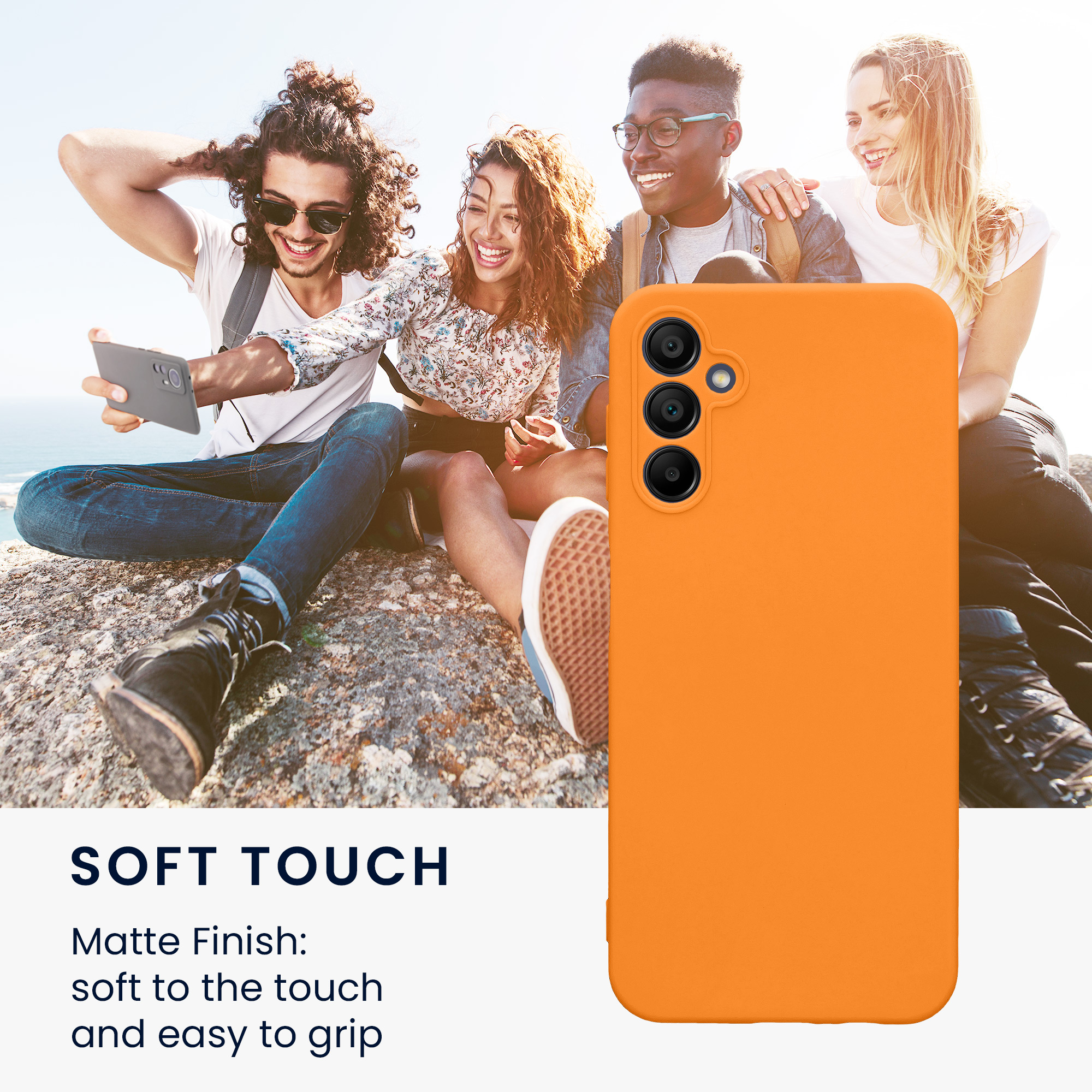 Kryt na mobil Samsung Galaxy A14 5G kwmobile slim matný TPU Ovocná oranžová