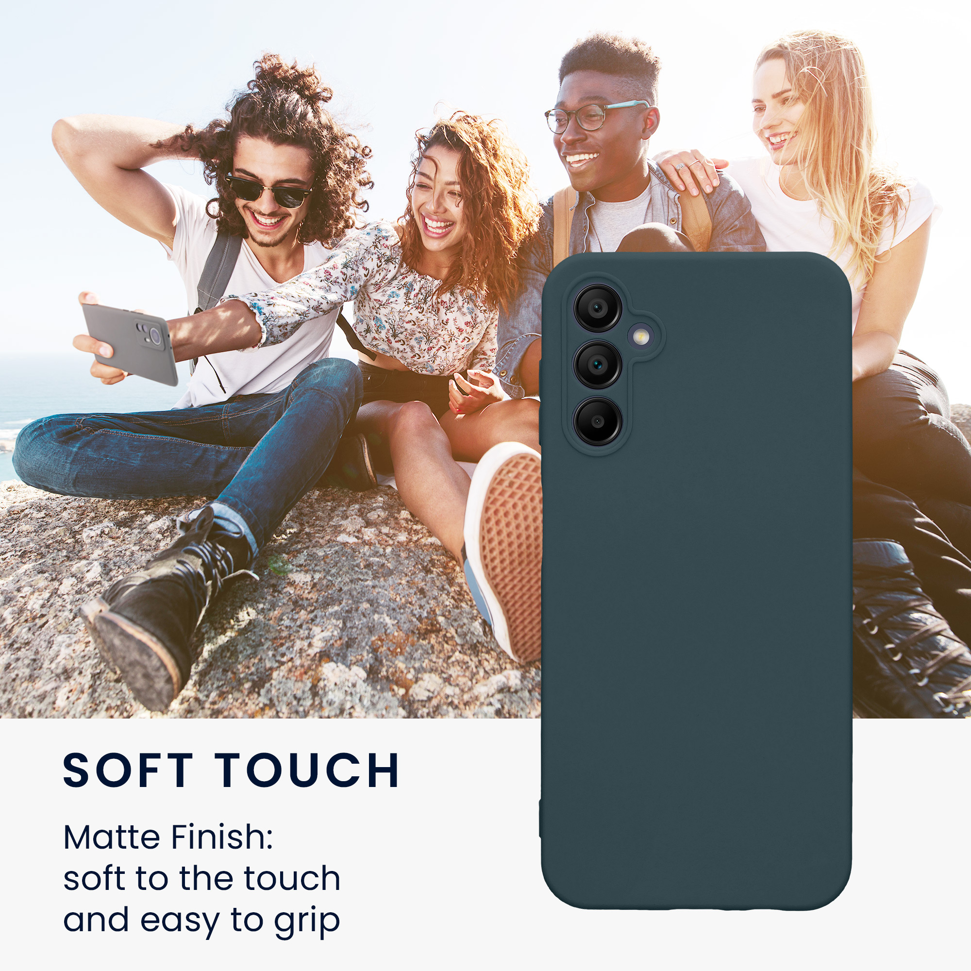 Kryt na mobil Samsung Galaxy A14 5G kwmobile slim matný TPU Tmavě břidlicová
