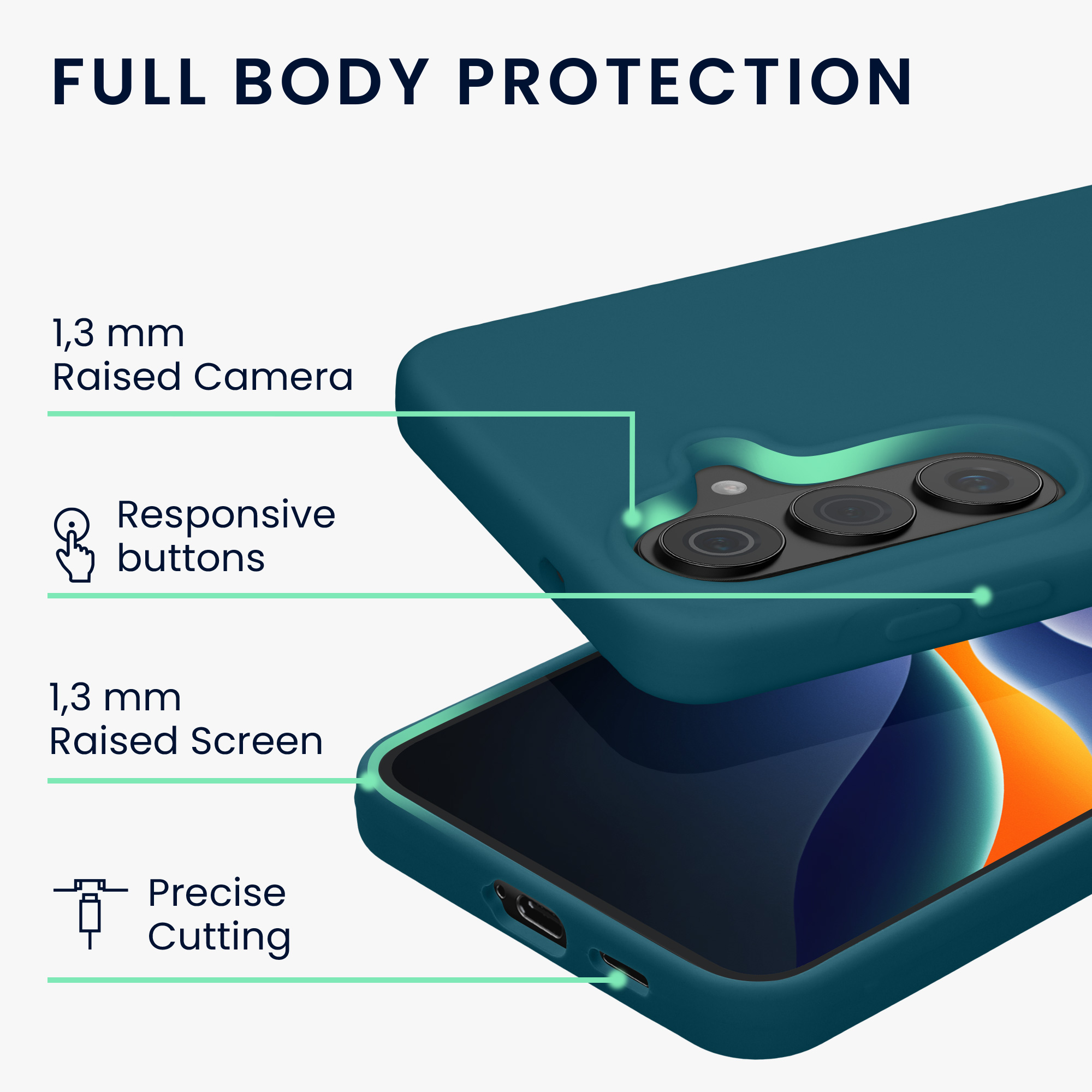 Pouzdro pro Samsung Galaxy S26 kwmobile silikonové - matná petrolejová
