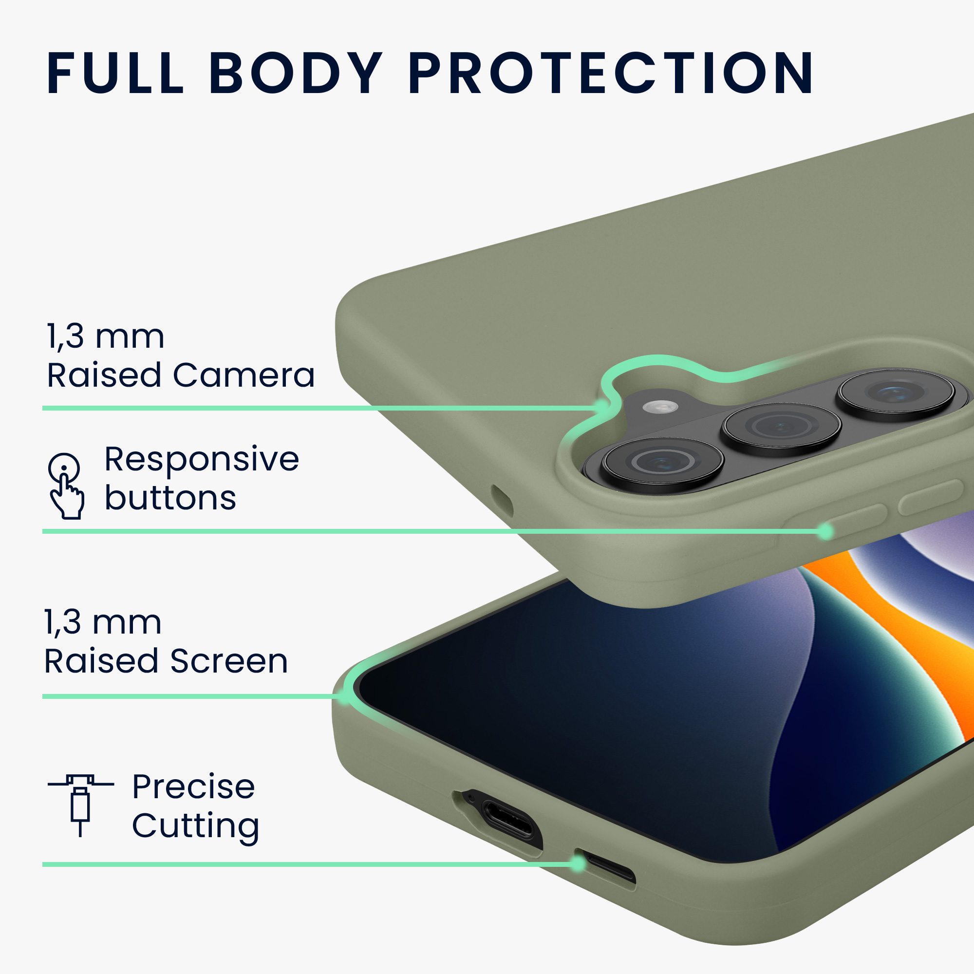 Pouzdro pro Samsung Galaxy S26 Plus kwmobile silikonové - šedozelená