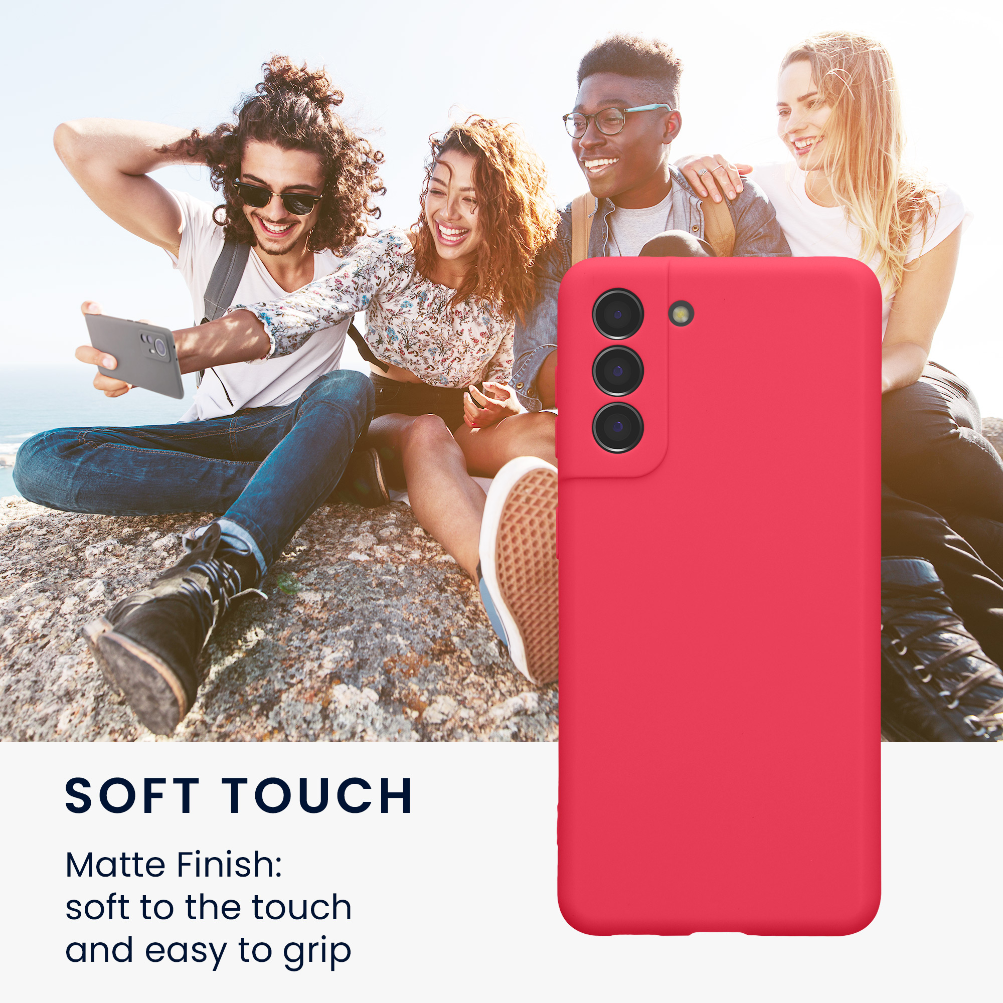 Kryt na mobil Galaxy S21 kwmobile Soft Matte neonově růžová