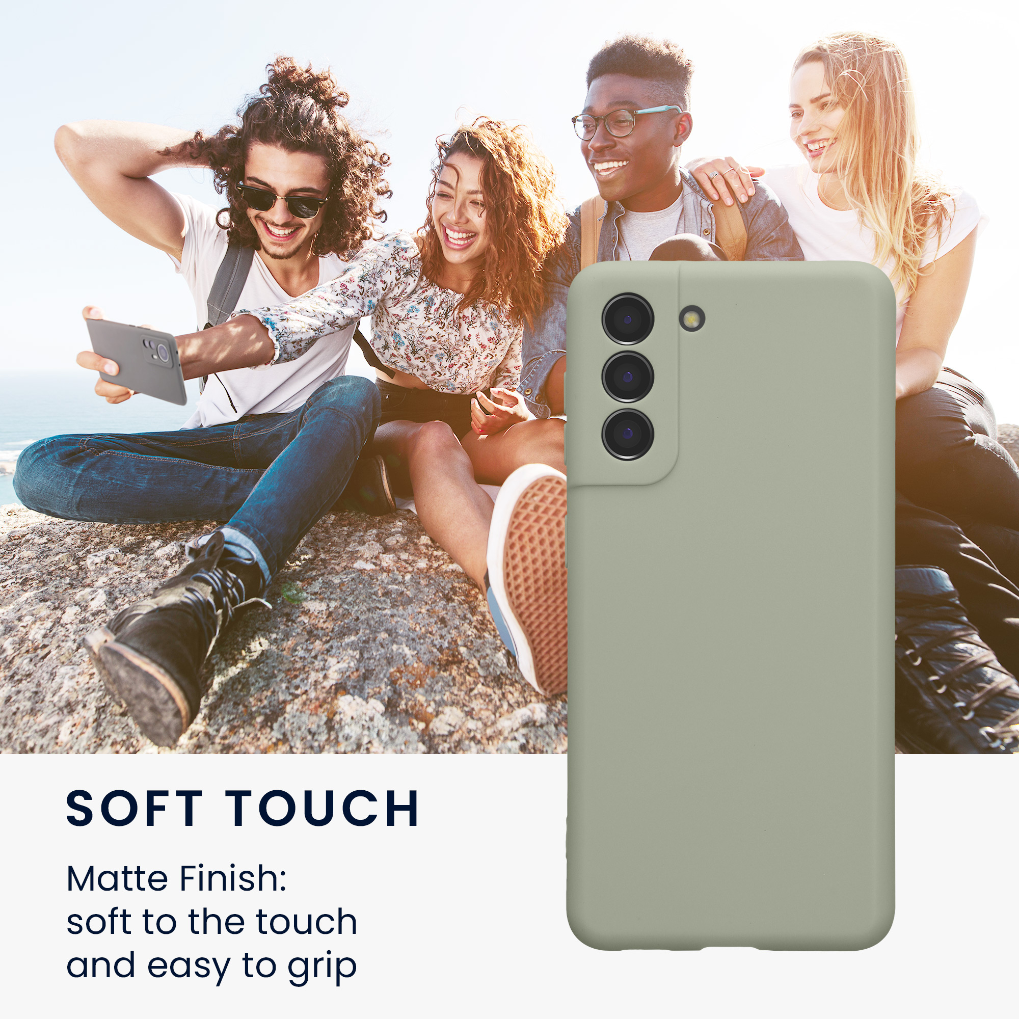 Pouzdro pro Samsung Galaxy S21 kwmobile tenké TPU - šedozelená