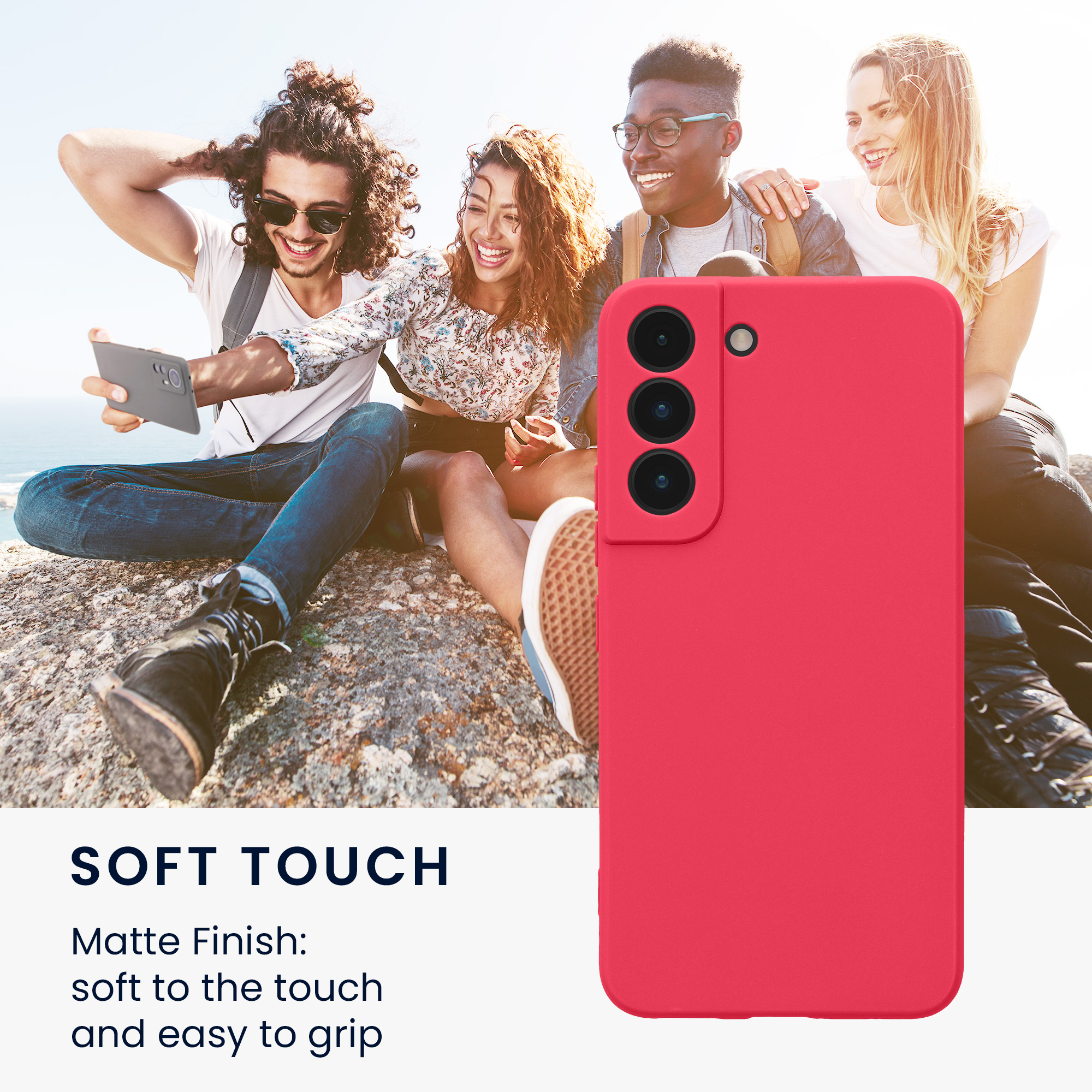 Kryt na mobil Galaxy S22 kwmobile Soft Matte neonově růžová