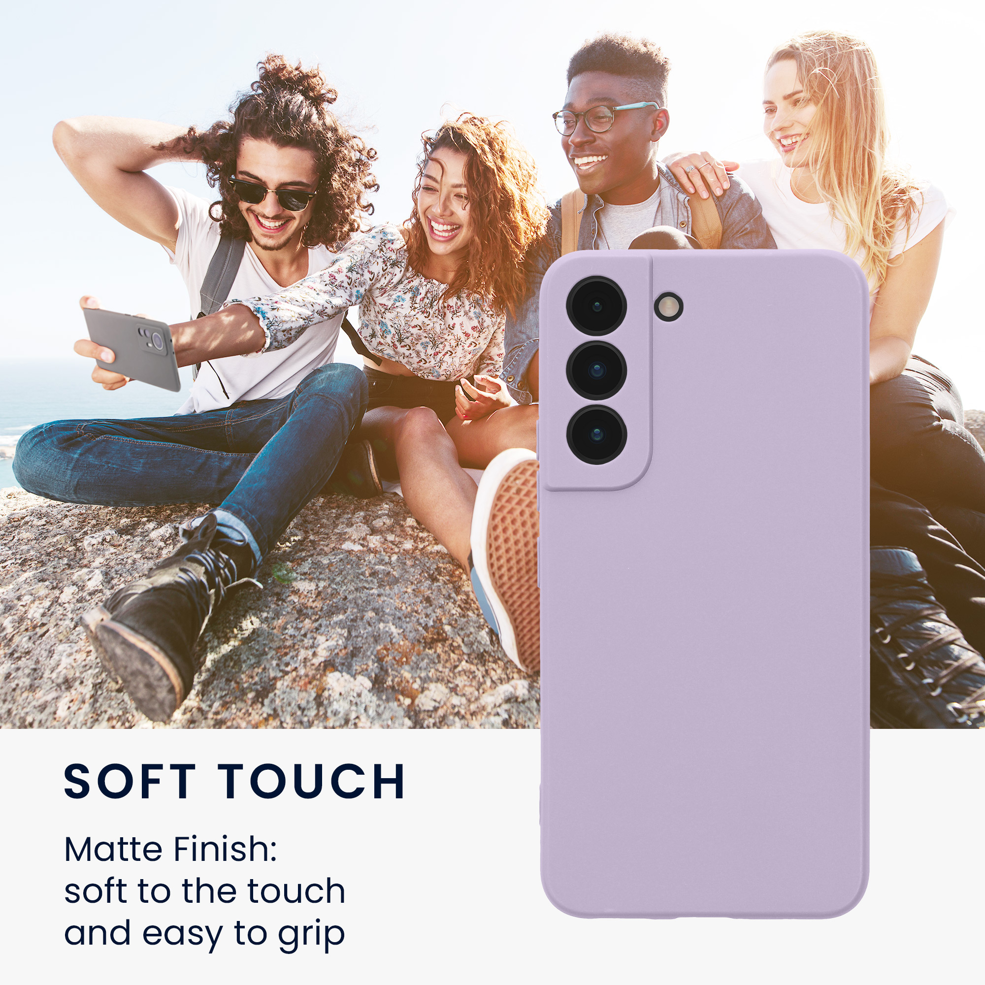 Kryt na mobil Galaxy S22 kwmobile Soft Matte levandulová