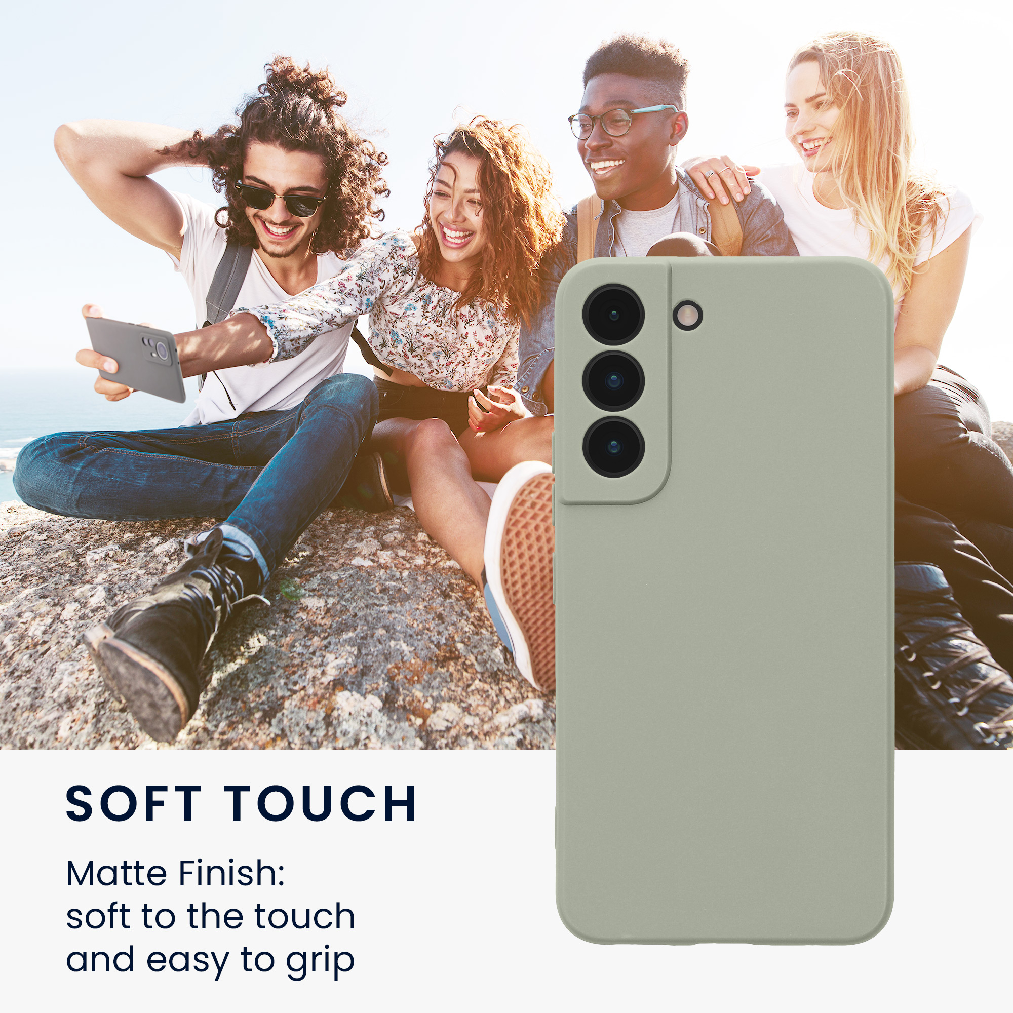 Pouzdro pro Samsung Galaxy S22 kwmobile tenké TPU - šedozelená